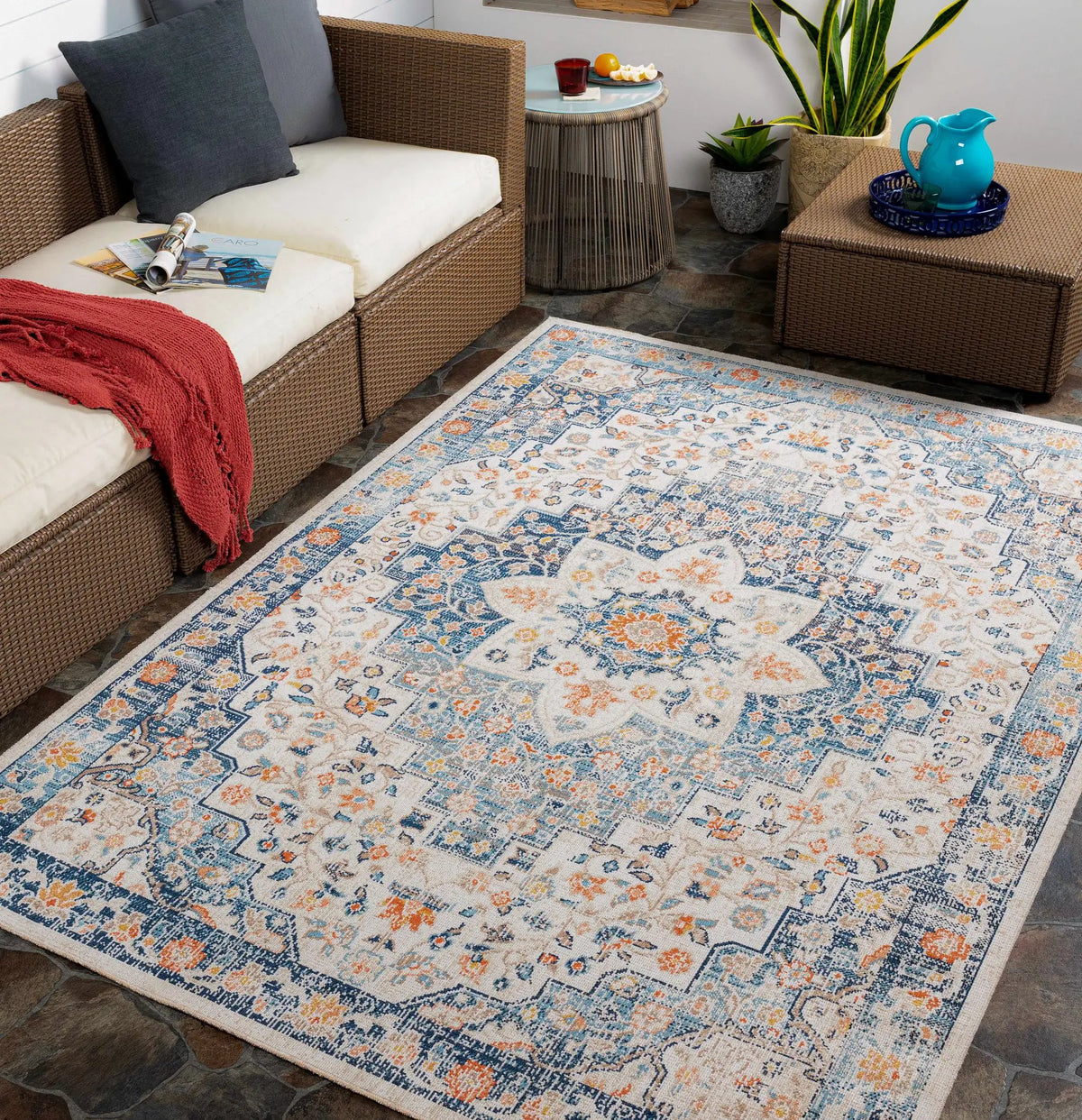 Invermere Outdoor Rug, installed in a room