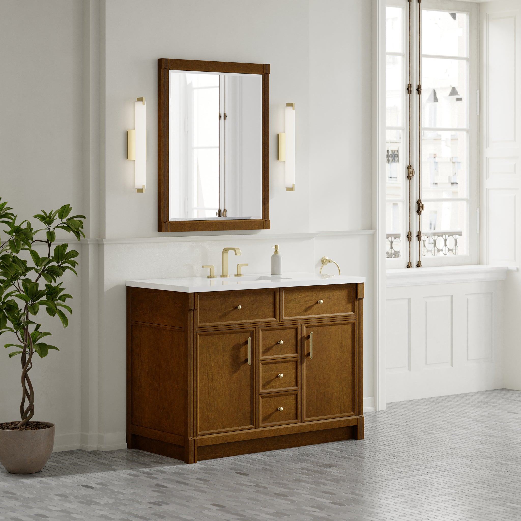 James Martin Bellshire 30" Mirror, Honey Oak, view 3
