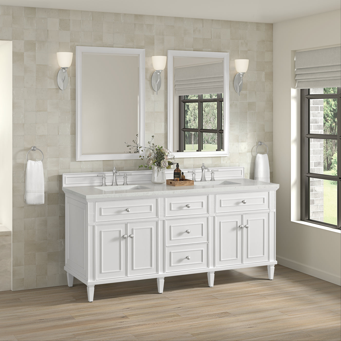 James Martin Lorelai 72" Double Bathroom Vanity, Bright White, view 32