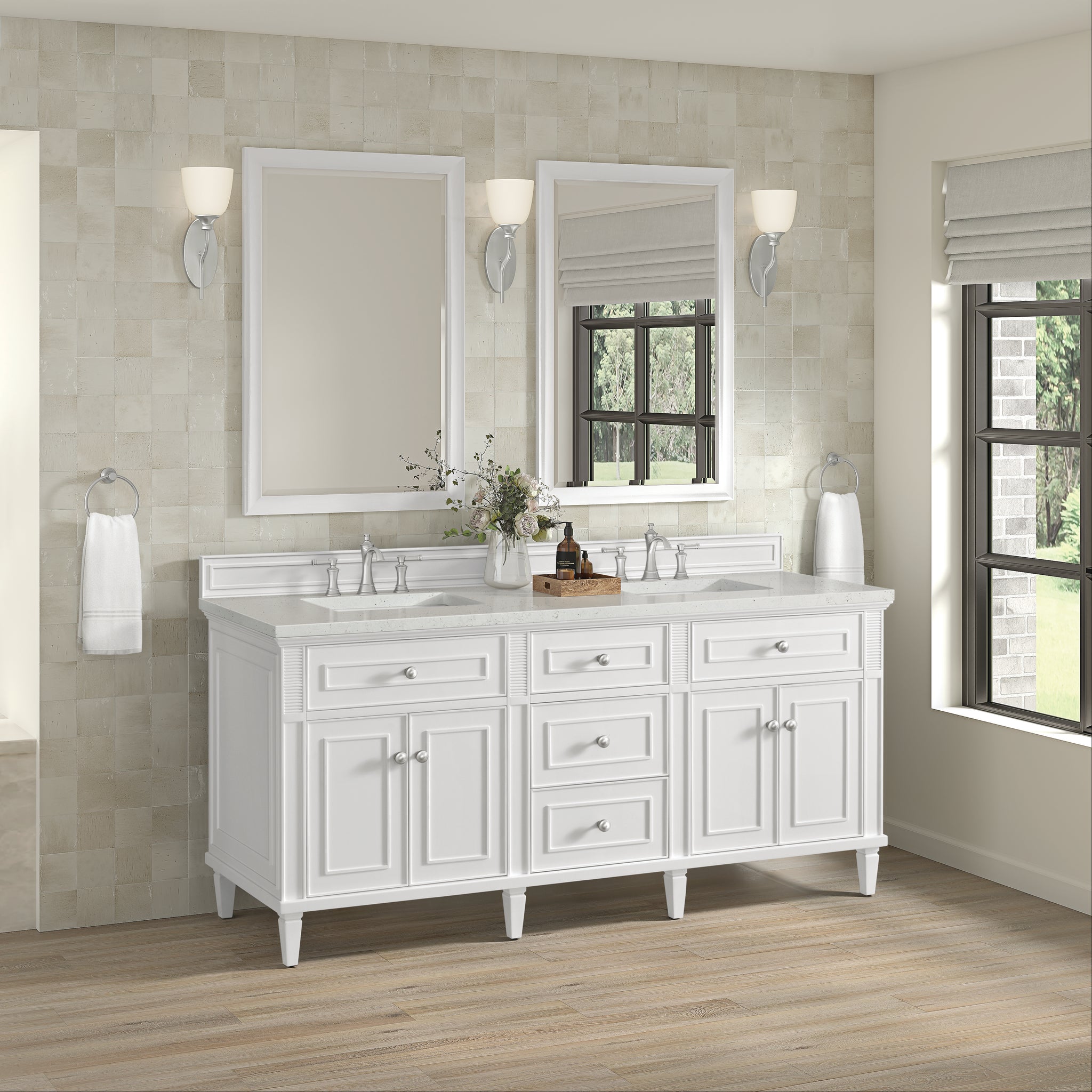 James Martin Lorelai 72" Double Bathroom Vanity, Bright White, view 32