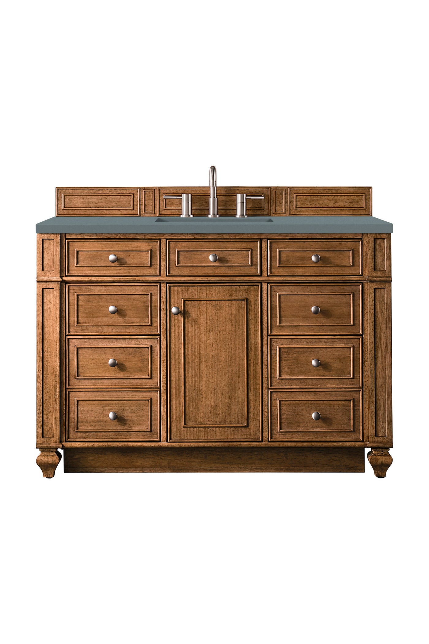 James Martin Bristol 48" Single Bathroom Vanity, Saddle Brown with Cala Blue countertop