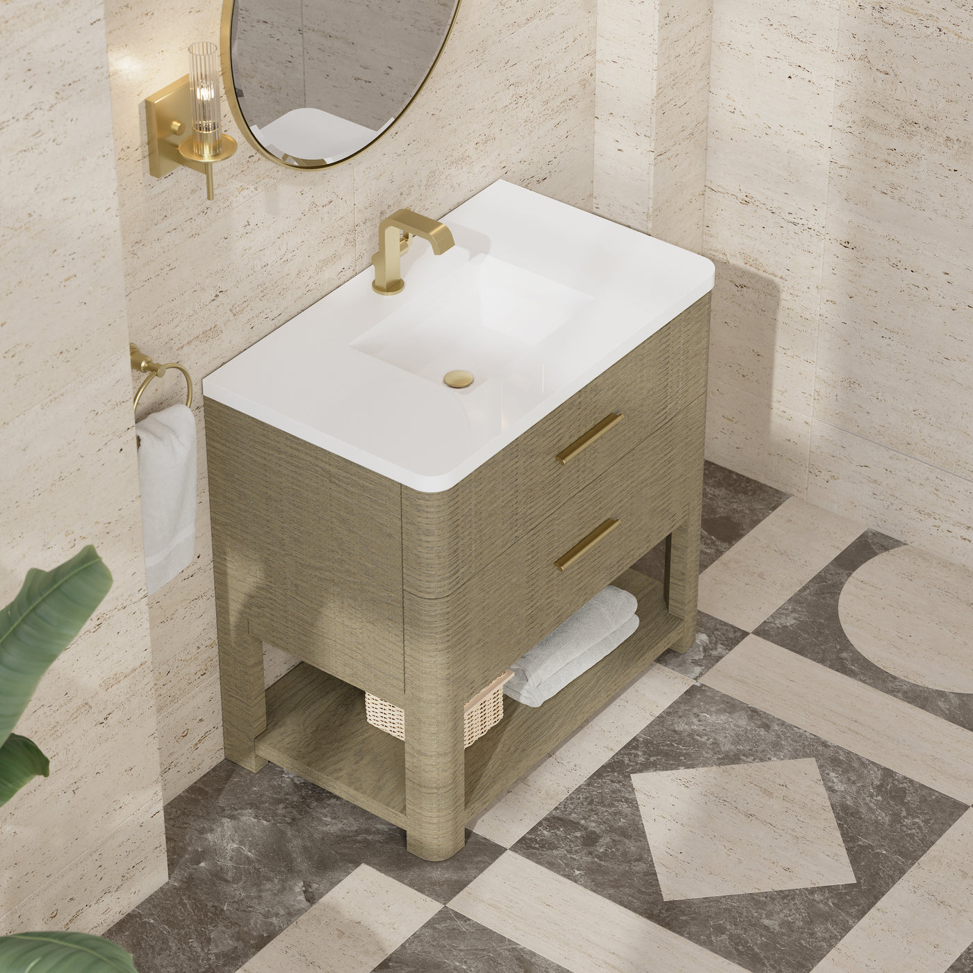 James Martin Lucian 36" Single Bathroom Vanity, Pebble Oak, view 24