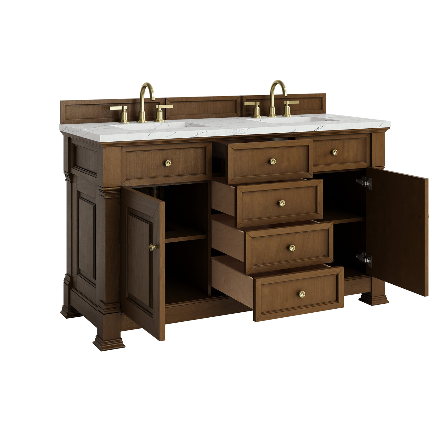 James Martin Brookfield 60" Double Bathroom Vanity, Honey Oak, view 38