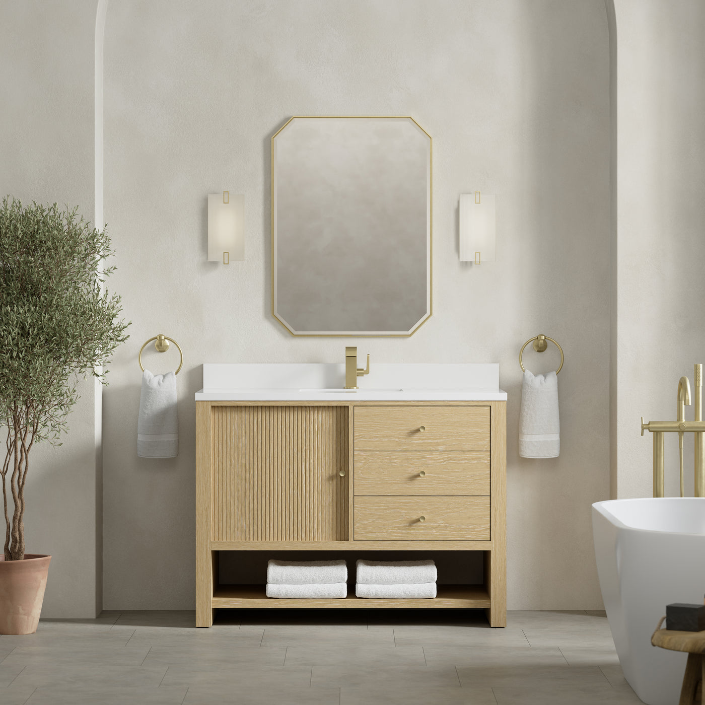 James Martin Marigot 48" Single Bathroom Vanity, Sunwashed Oak, view 37