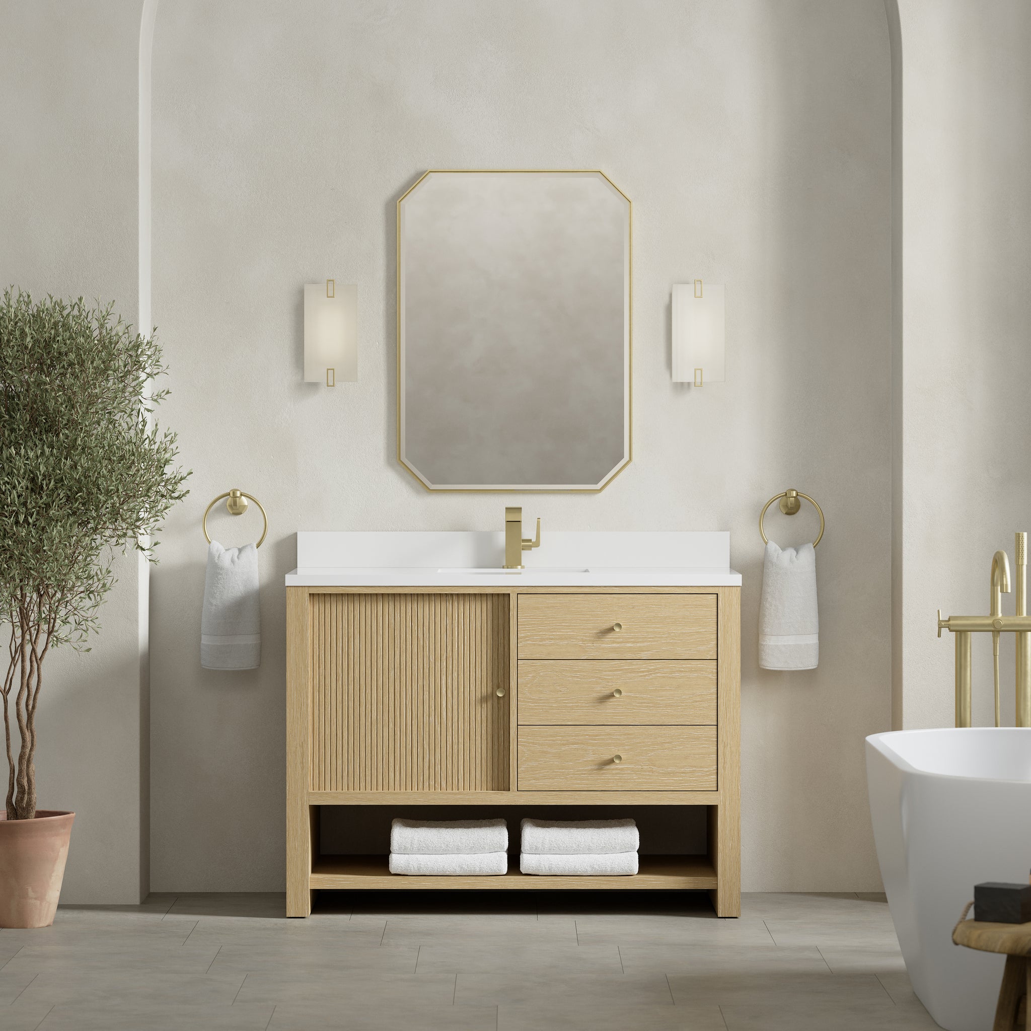 James Martin Marigot 48" Single Bathroom Vanity, Sunwashed Oak, view 37