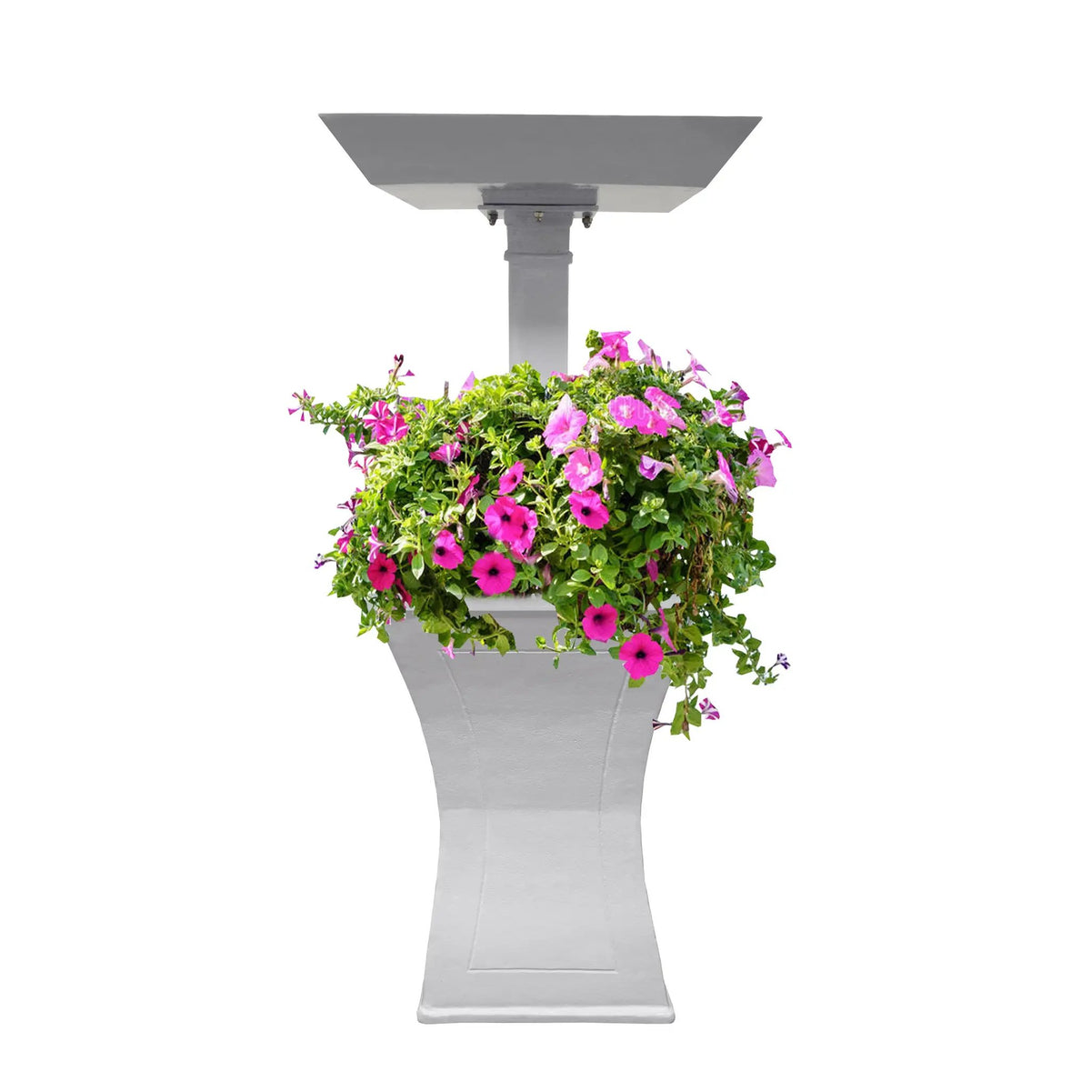 Modern Square Cast Aluminum 40-in Bird Bath and Planter Vase Combo by Sharicks