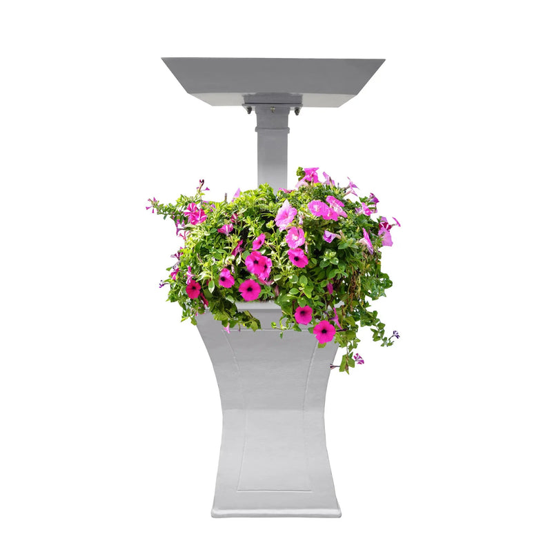 Modern Square Cast Aluminum 40-in Bird Bath and Planter Vase Combo by Sharicks