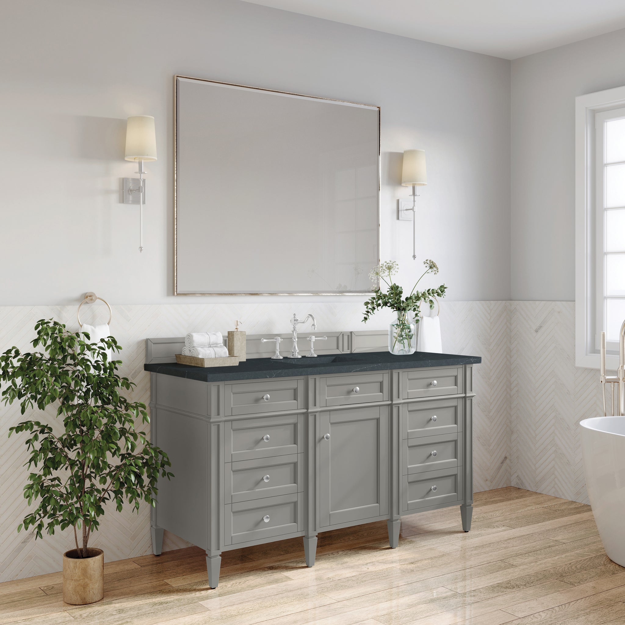 James Martin Brittany 60" Single Bathroom Vanity, Urban Gray, view 21