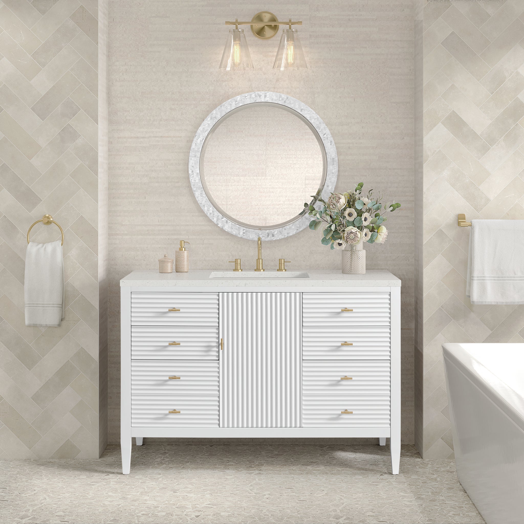 James Martin Myrrin 48" Single Bathroom Vanity, Bright White, view 29