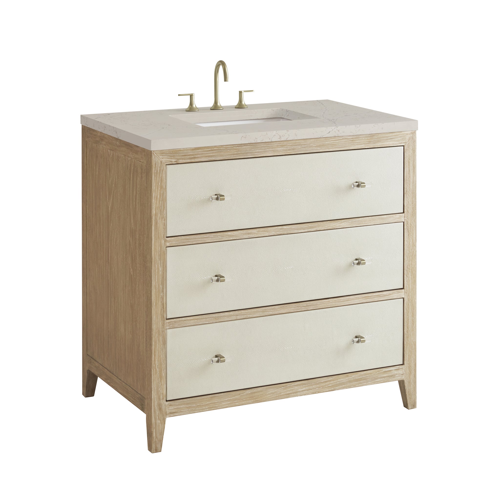 James Martin Celeste 36" Single Bathroom Vanity, Sunwashed Oak with Embossed Shagreen Drawer Fronts, view 39
