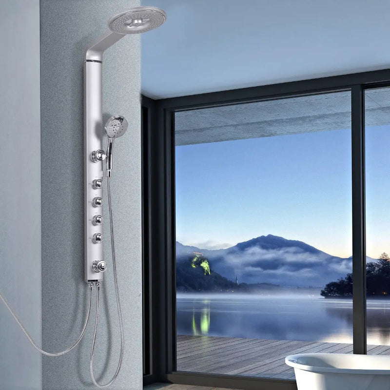 40 Inch Aluminum Alloy Shower Column Massage Jet System with Hand shower by DirectDeals