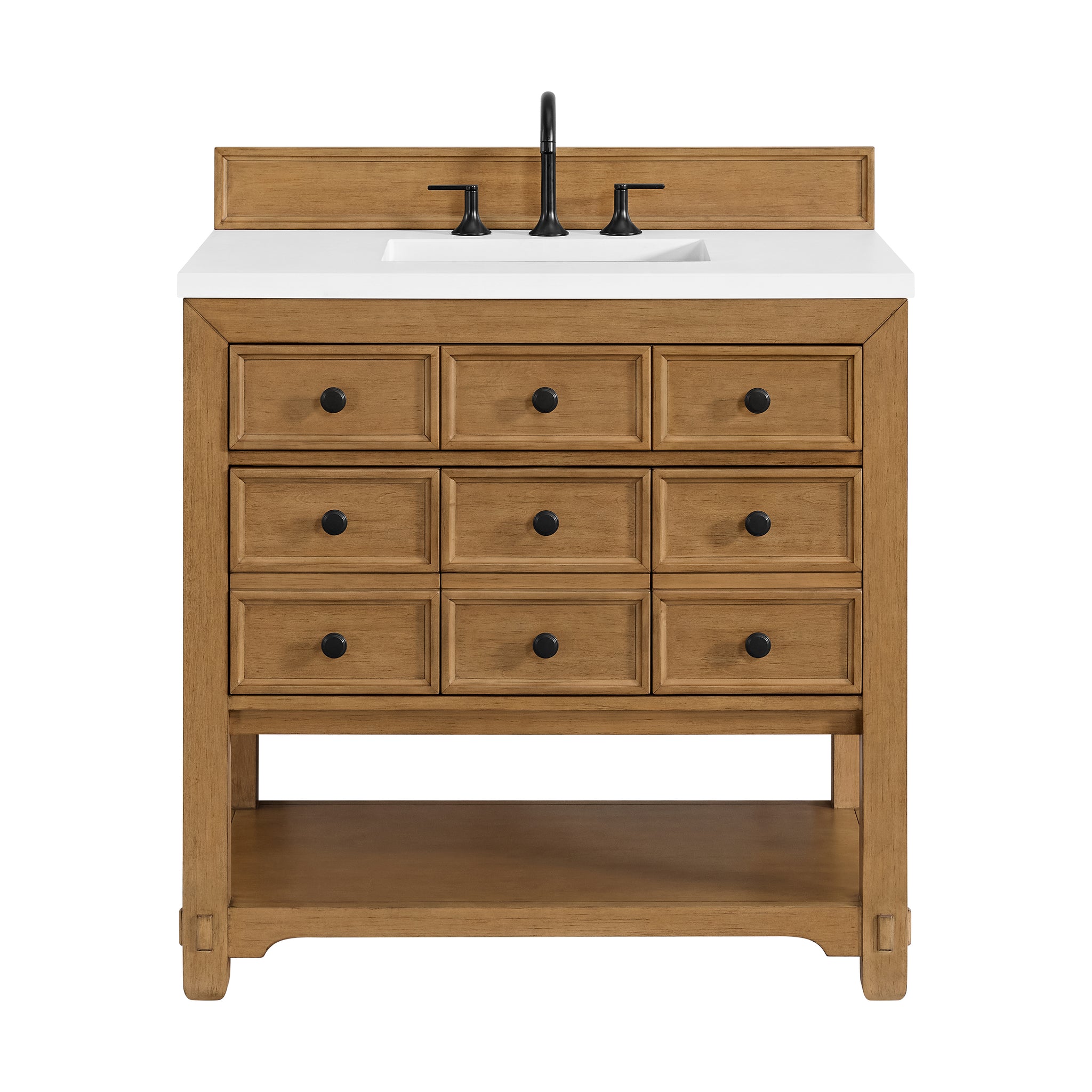 James Martin Malibu 36" Single Bathroom Vanity, Amber Birch, view 28