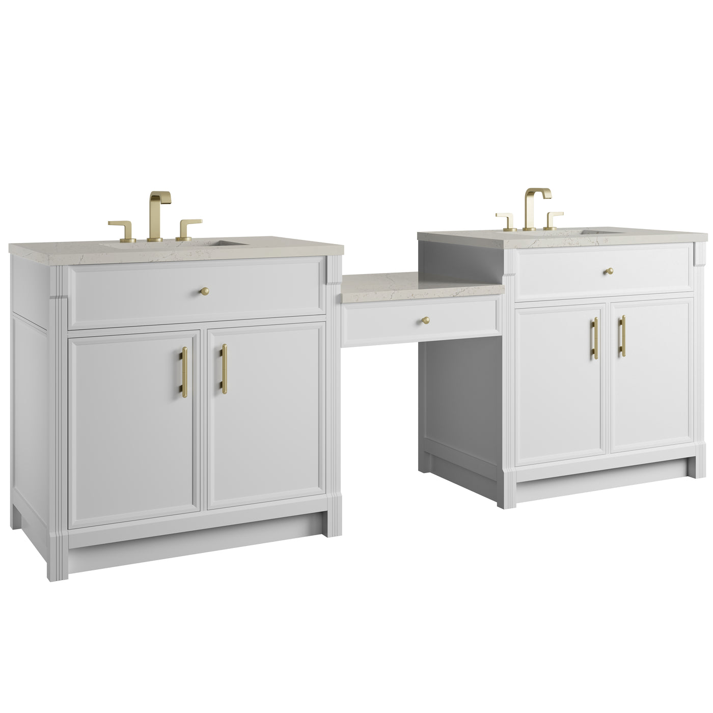 James Martin Bellshire 96" Double Bathroom Vanity, Bright White, view 40