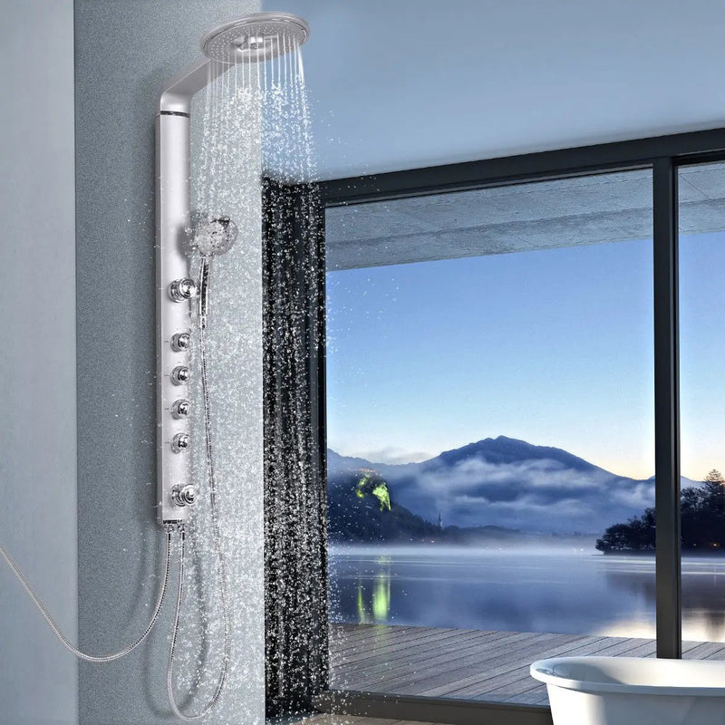 40 Inch Aluminum Alloy Shower Column Massage Jet System with Hand shower by DirectDeals