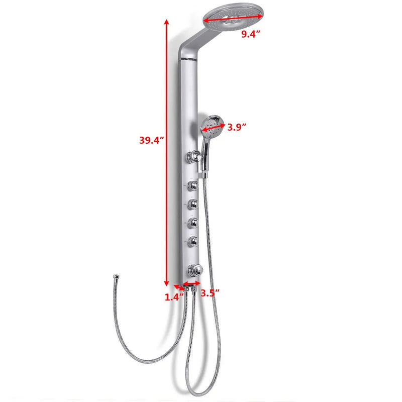 40 Inch Aluminum Alloy Shower Column Massage Jet System with Hand shower by DirectDeals