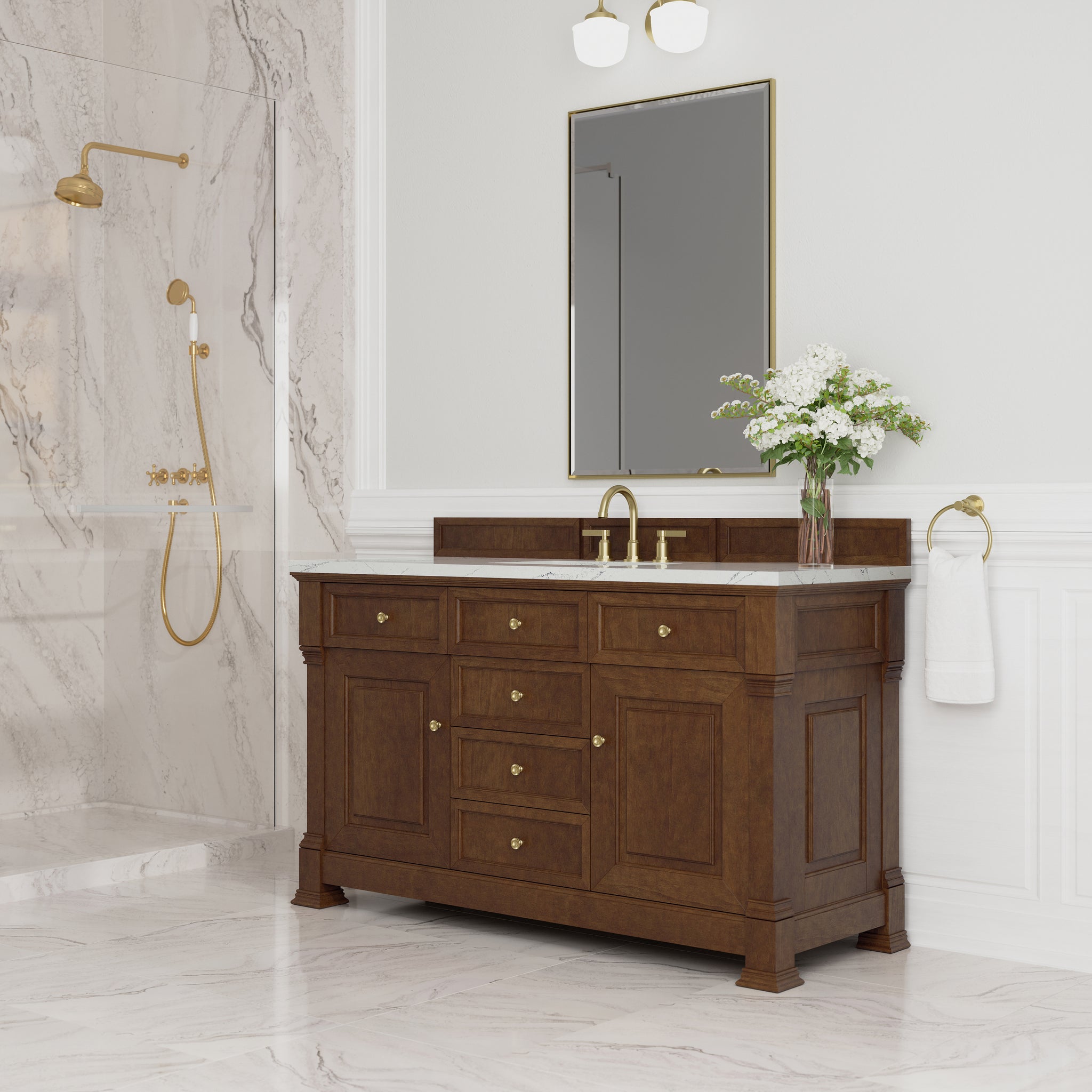 James Martin Brookfield 60" Single Bathroom Vanity, Honey Oak, view 36