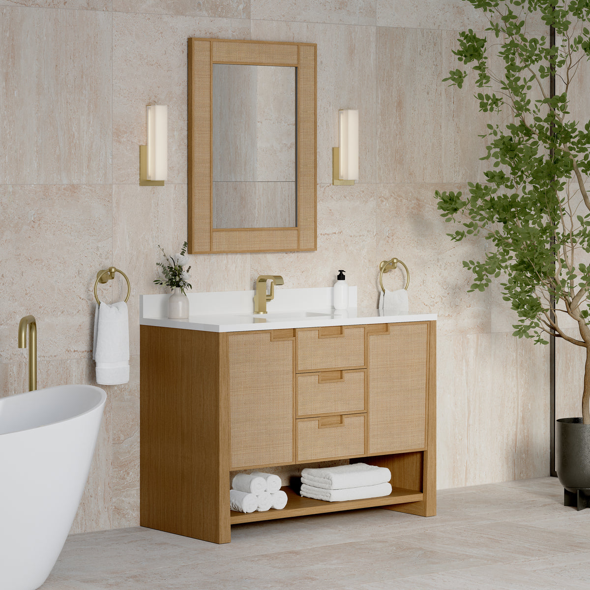 James Martin Solene 48" Single Bathroom Vanity, Seaside Oak, view 39