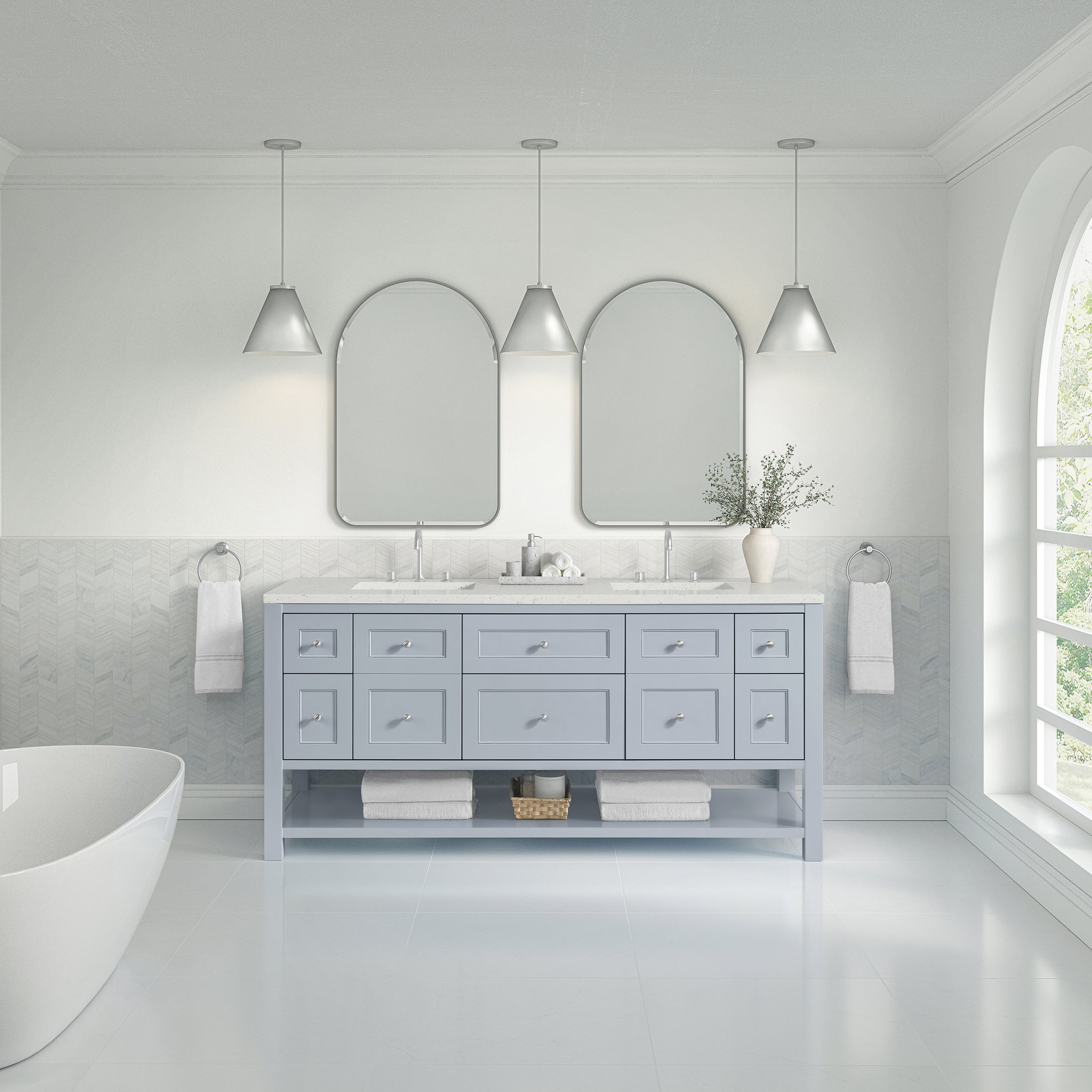 James Martin Breckenridge 72" Double Bathroom Vanity, Serenity Blue, view 25