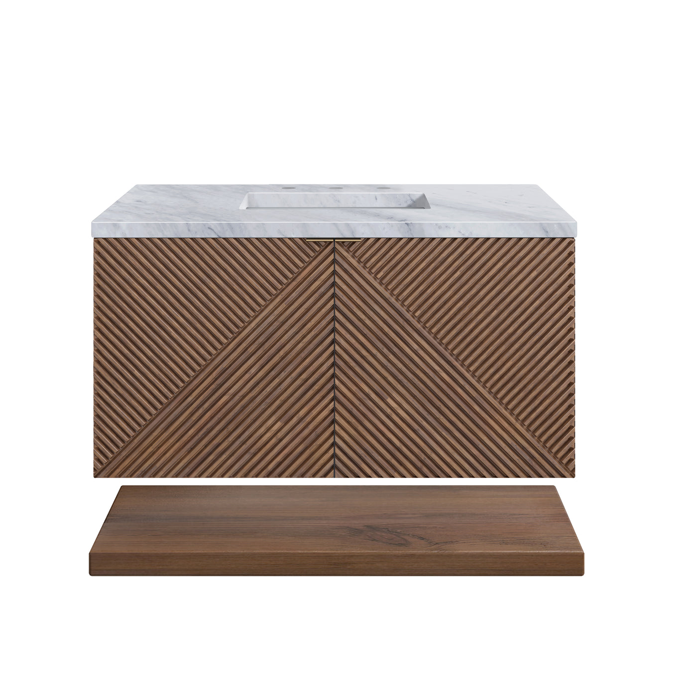 James Martin Marcello 36" Floating Single Bathroom Vanity, Chestnut, view 37
