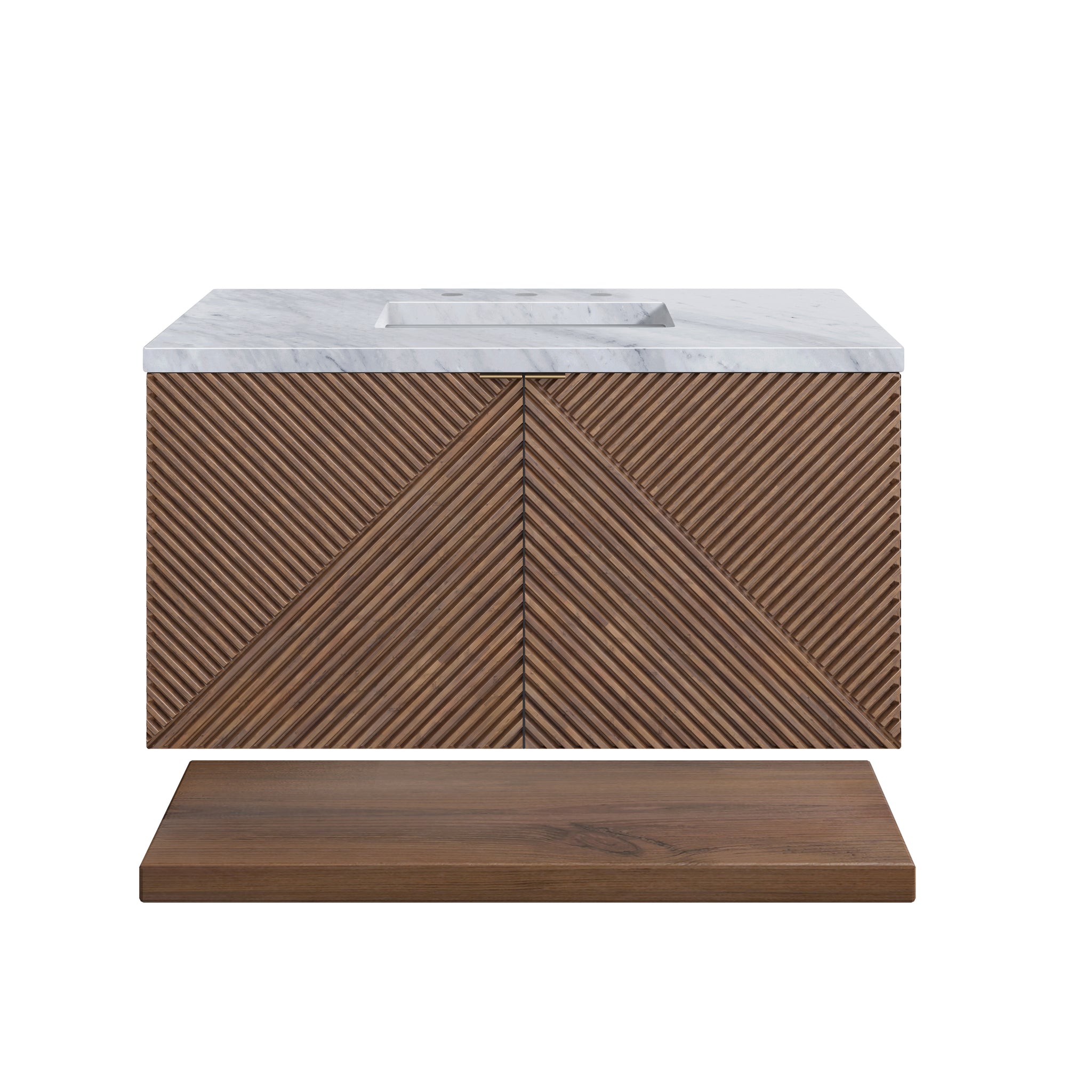 James Martin Marcello 36" Floating Single Bathroom Vanity, Chestnut, view 37