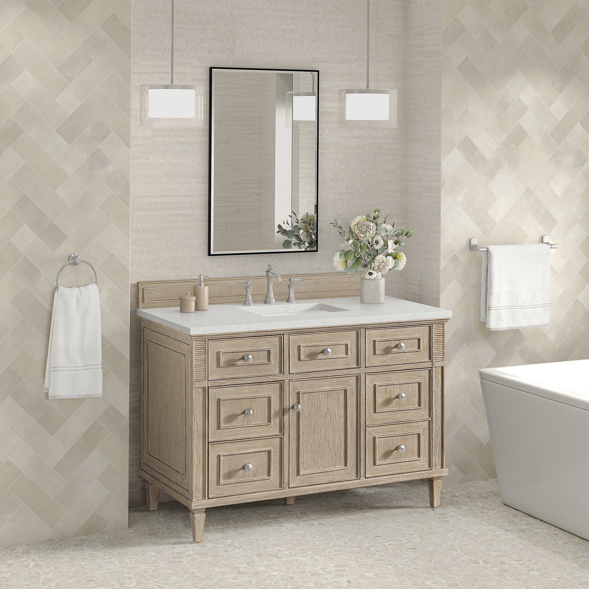 James Martin Lorelai 48" Single Bathroom Vanity, Whitewashed Oak, view 30
