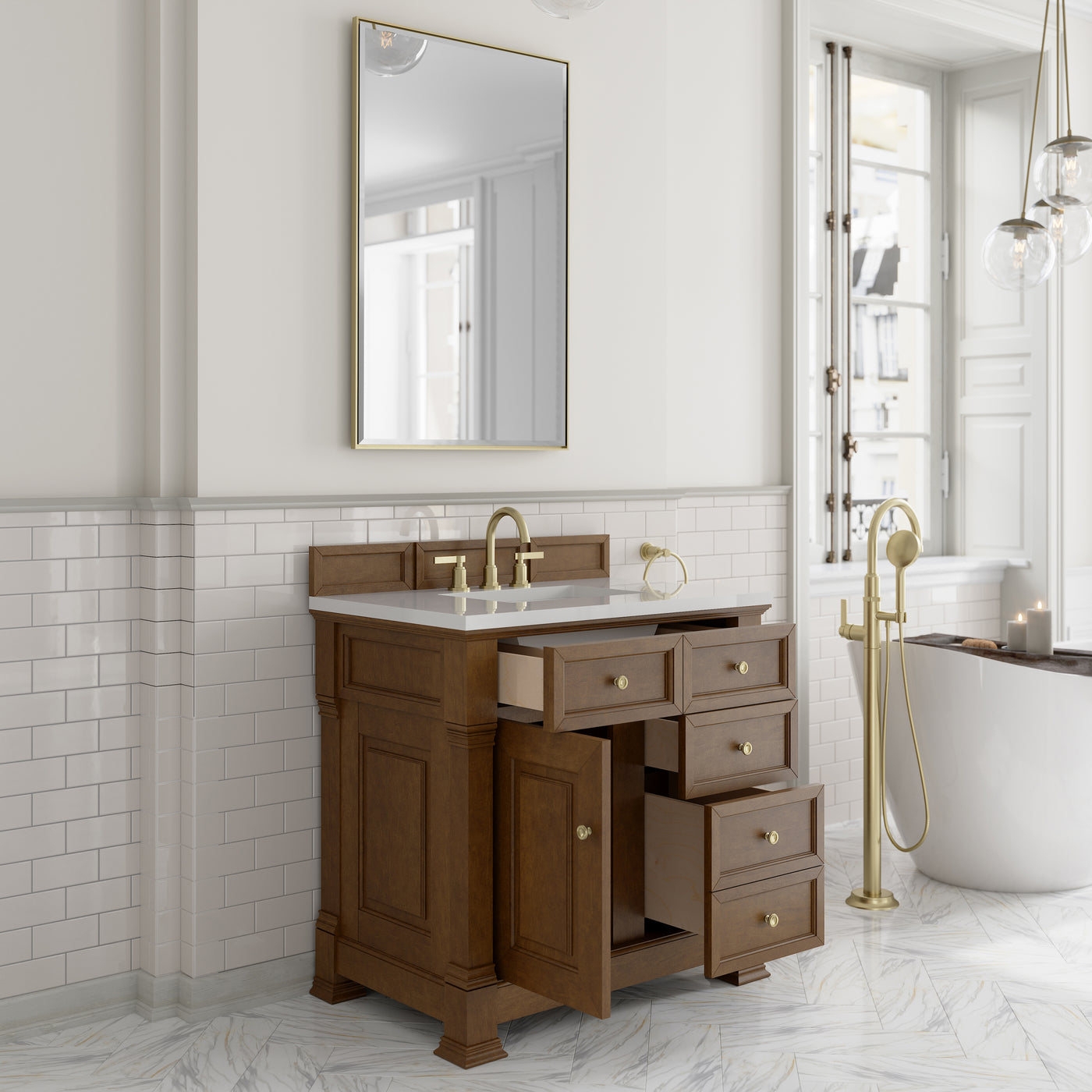 James Martin Brookfield 36" Single Bathroom Vanity, Honey Oak, view 26