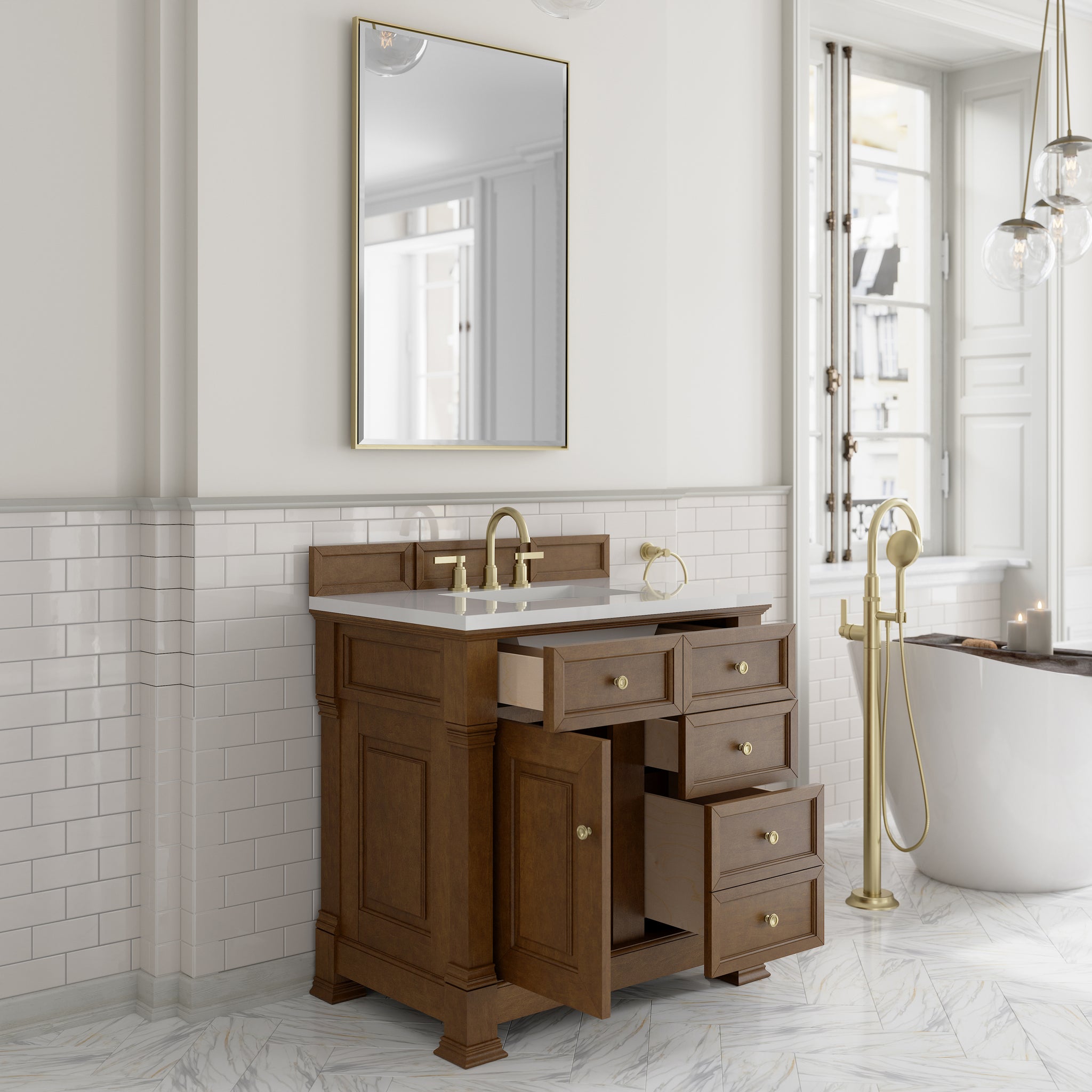 James Martin Brookfield 36" Single Bathroom Vanity, Honey Oak, view 26