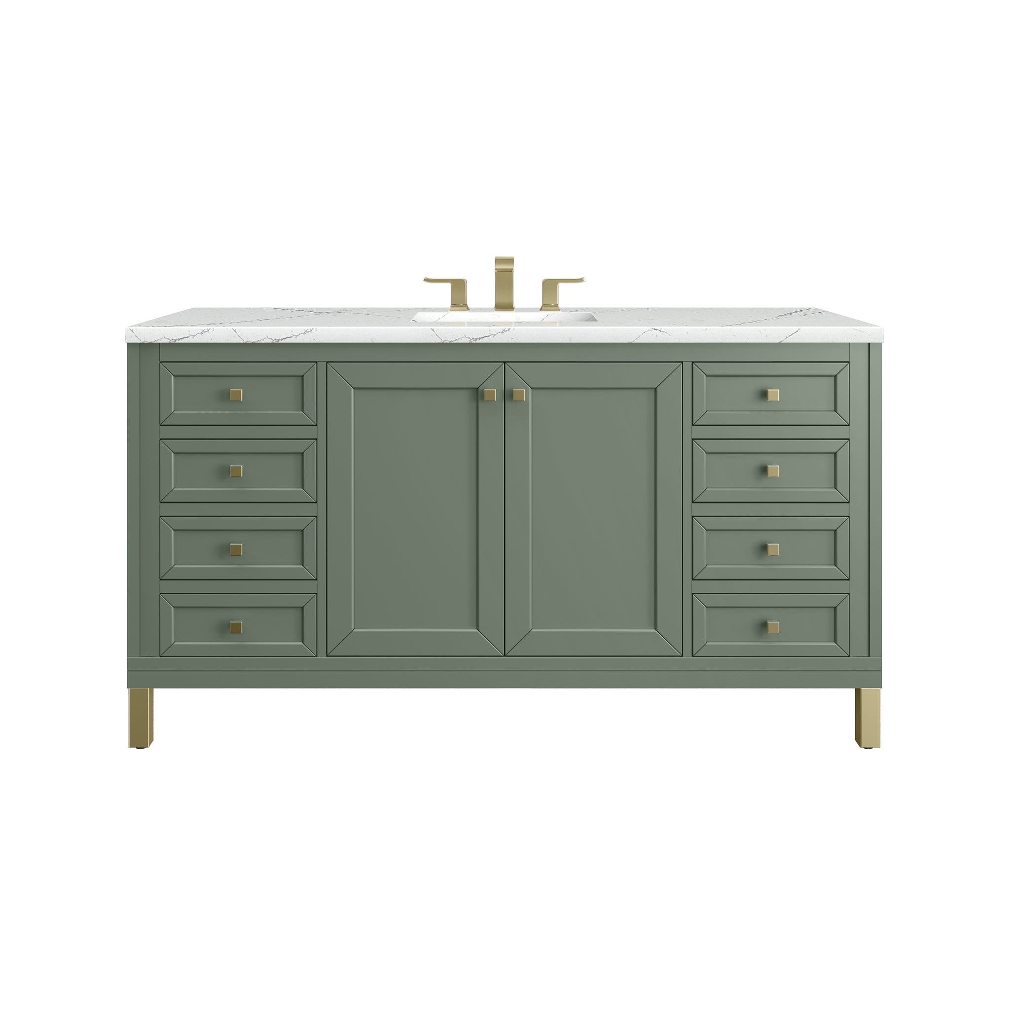 James Martin Chicago 60" Single Bathroom Vanity, Smokey Celadon, view 37