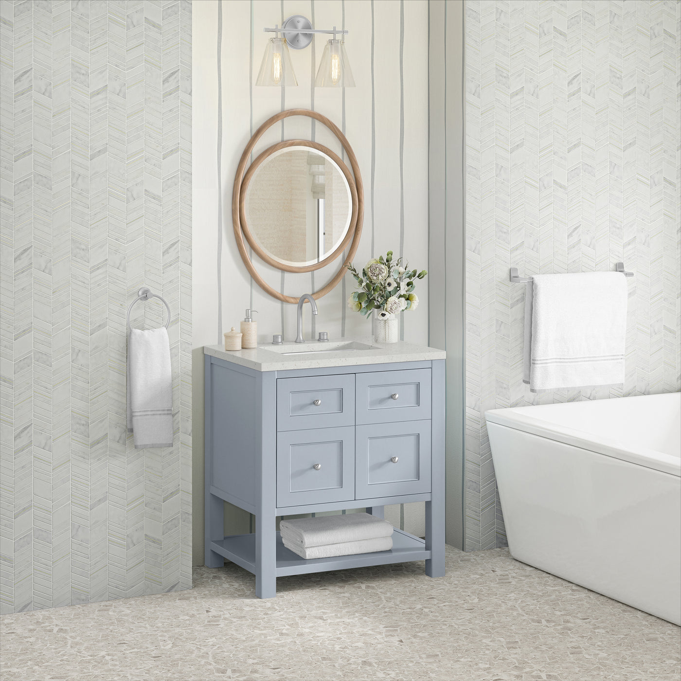 James Martin Breckenridge 30" Single Bathroom Vanity, Serenity Blue, view 22