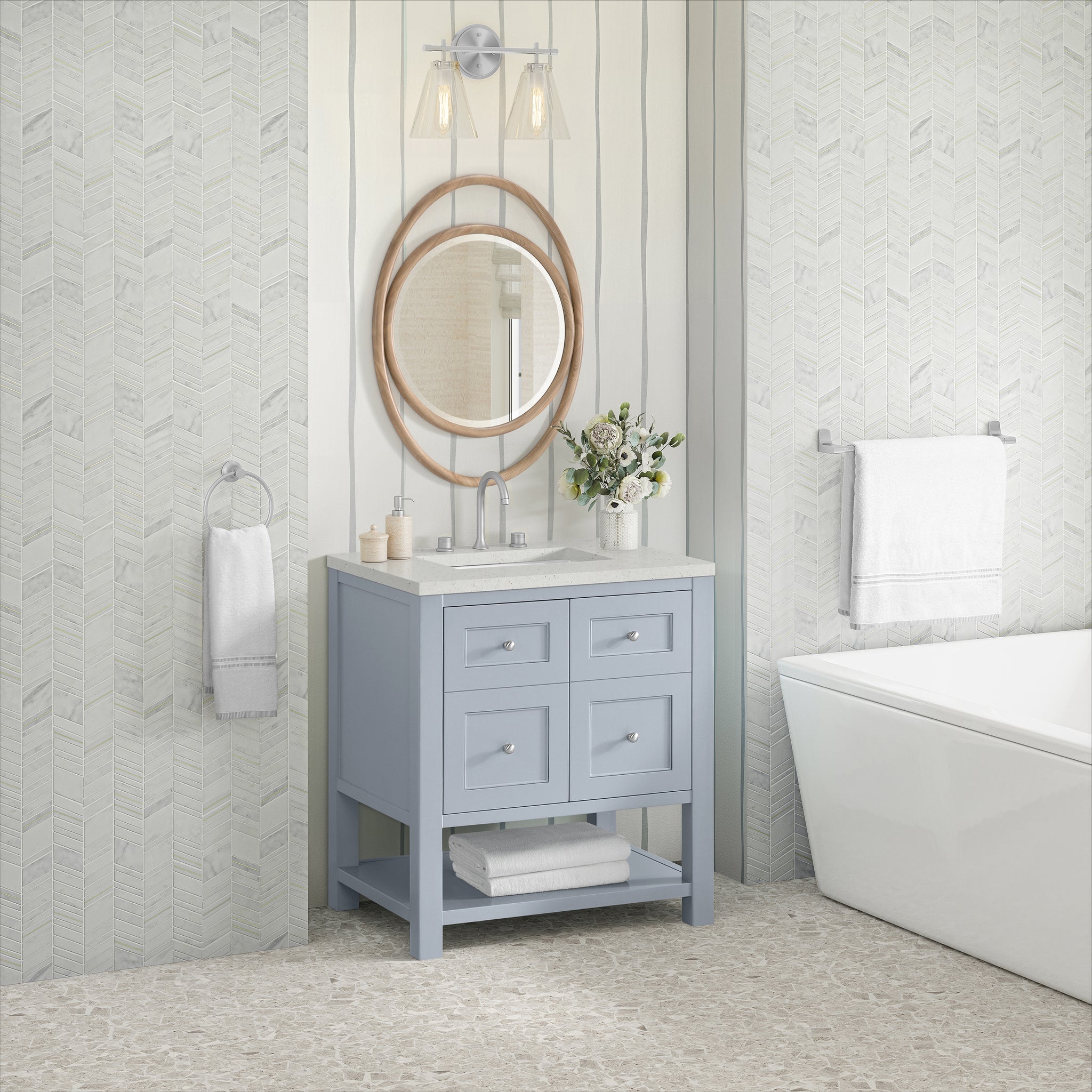 James Martin Breckenridge 30" Single Bathroom Vanity, Serenity Blue, view 22