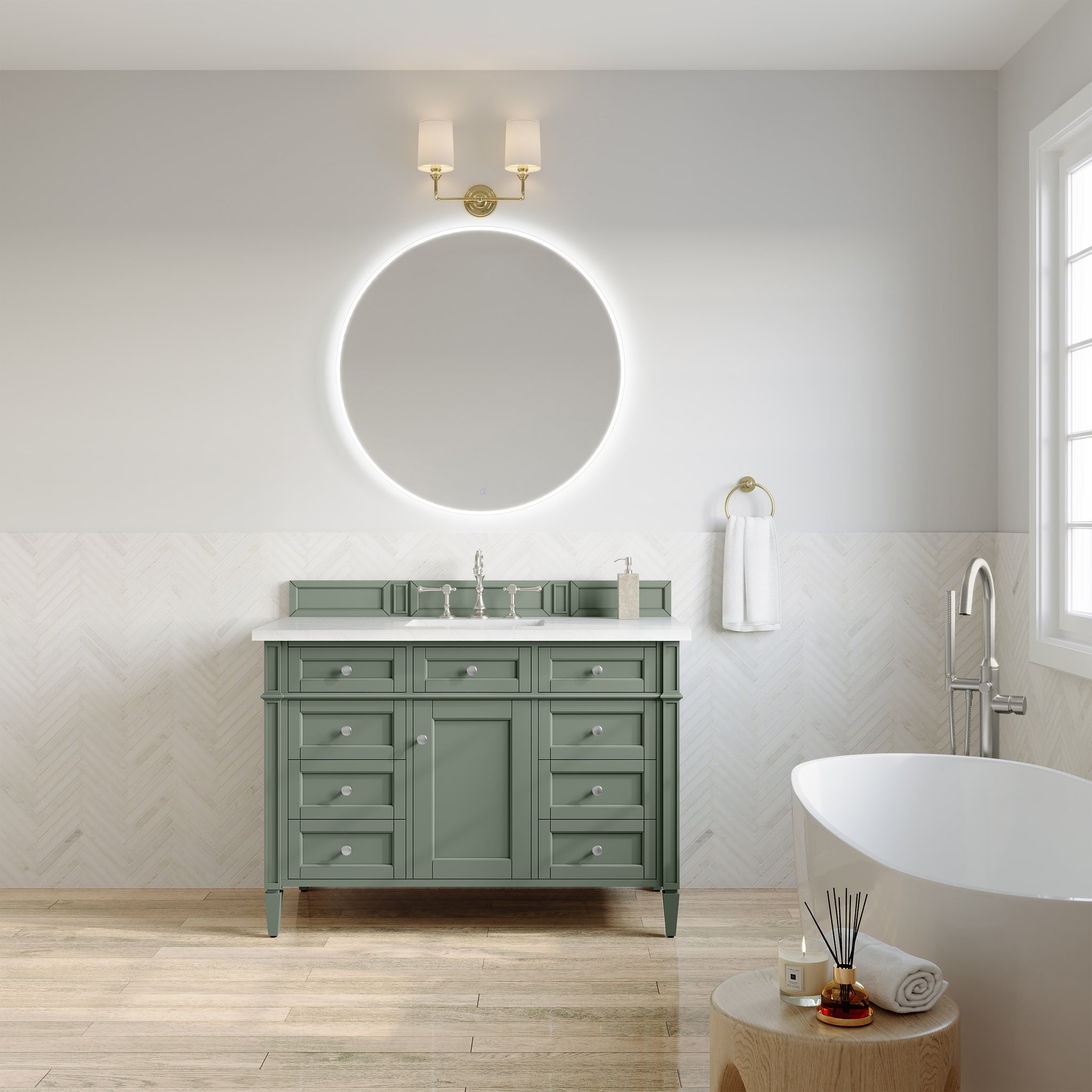 James Martin Brittany 48" Single Bathroom Vanity, Smokey Celadon, view 19
