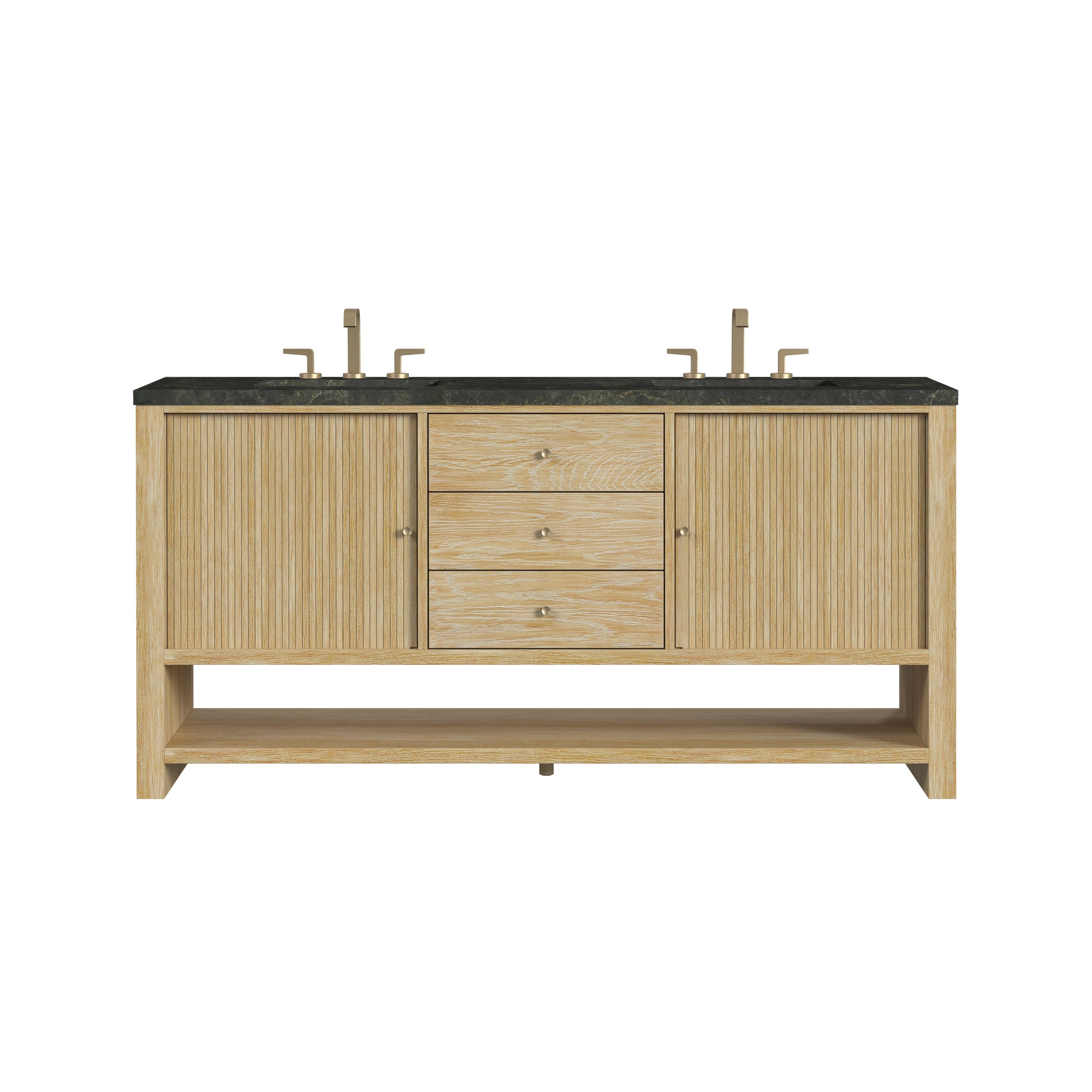 James Martin Marigot 72" Double Bathroom Vanity, Sunwashed Oak with Phantome countertop