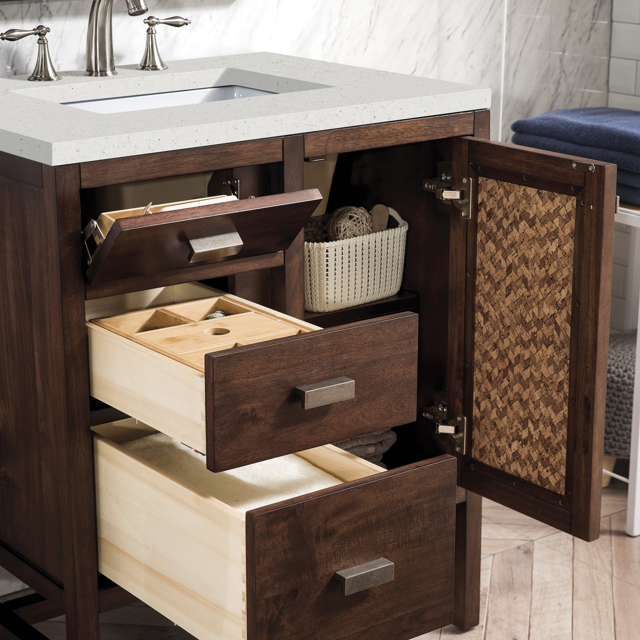 James Martin Addison 30" Single Bathroom Vanity, Mid-Century Acacia, view 18
