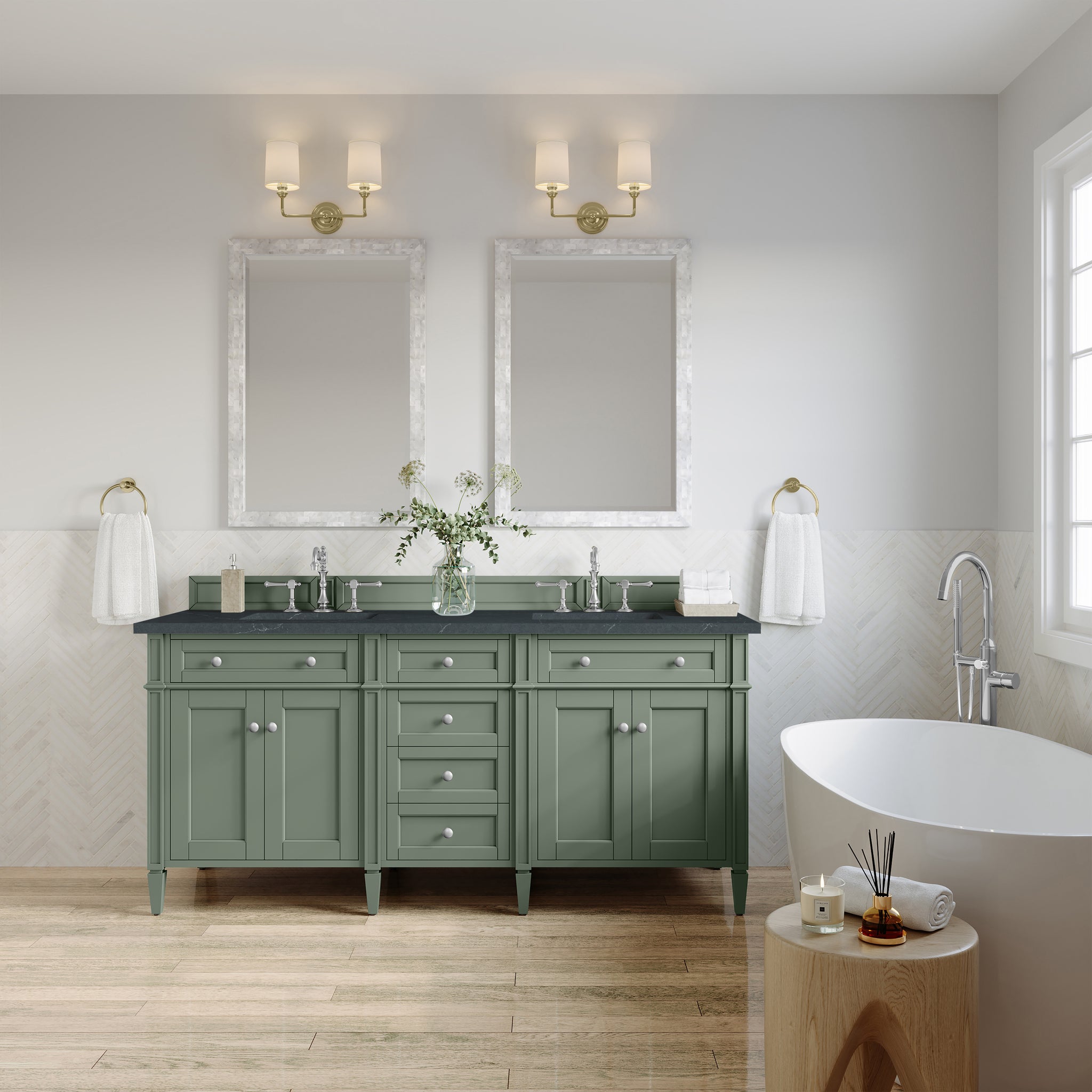 James Martin Brittany 72" Double Bathroom Vanity, Smokey Celadon, view 30