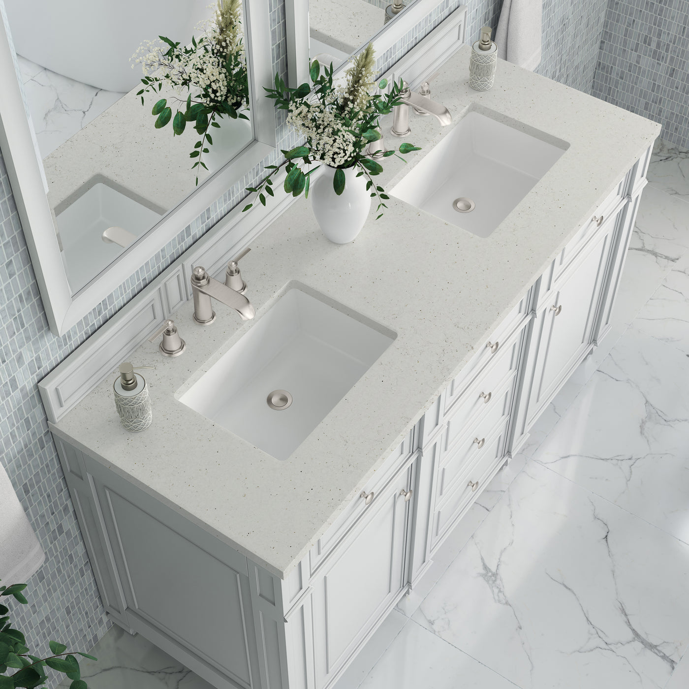 James Martin Bristol 60" Double Bathroom Vanity, Bright White, view 25