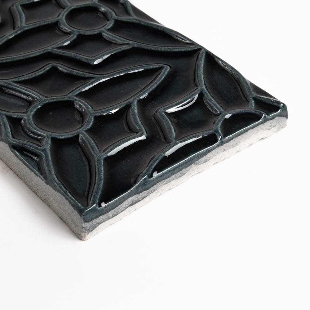 Obsidian Crackled Barcelona Ceramic Accent Tiles 4x8 Ceramic Crackled 4x8 Accent Tiles — 3