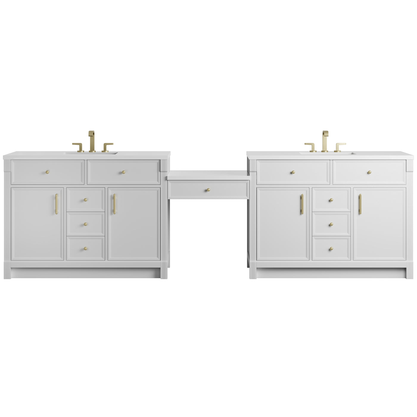 James Martin Bellshire 120" Double Bathroom Vanity, Bright White, view 15