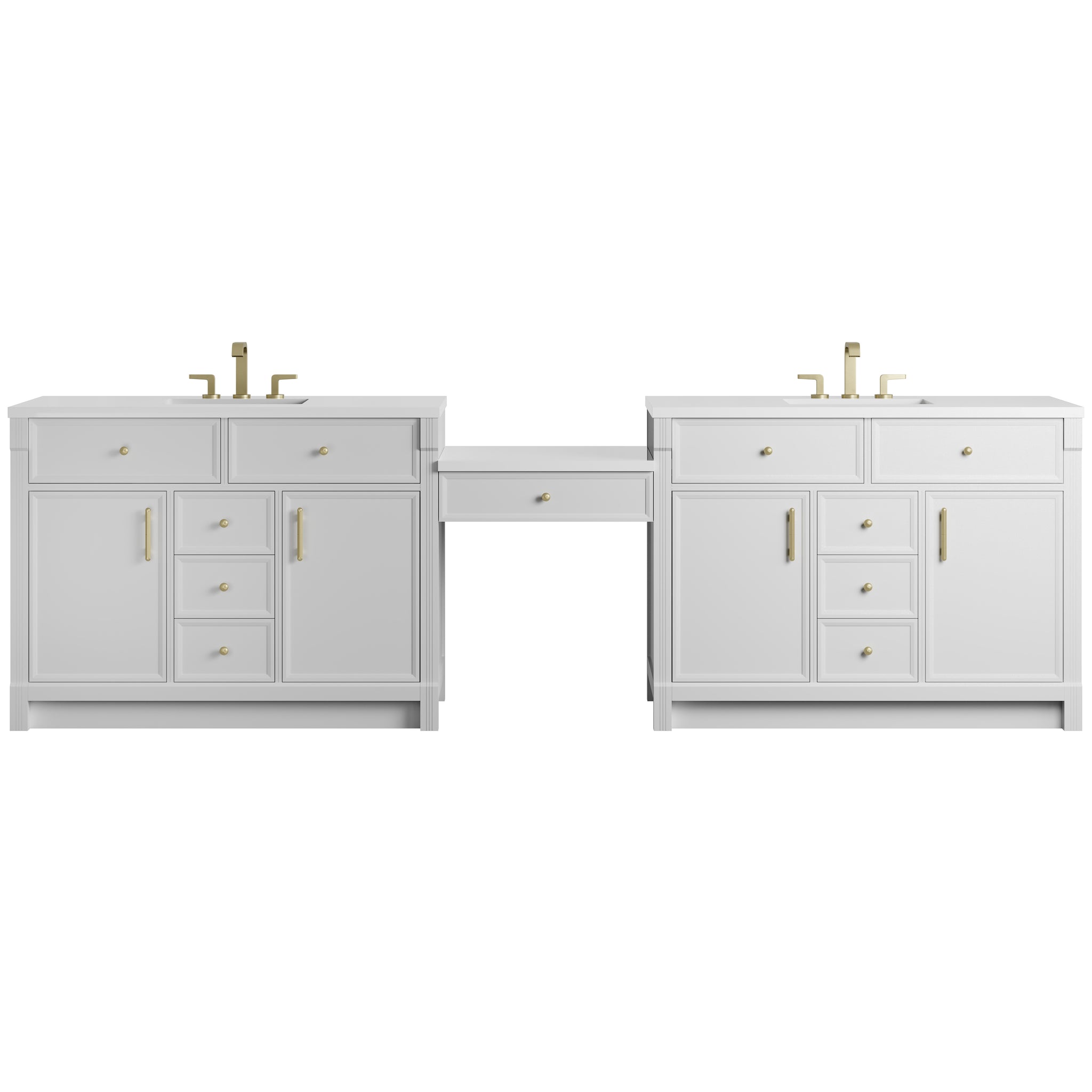 James Martin Bellshire 120" Double Bathroom Vanity, Bright White, view 15