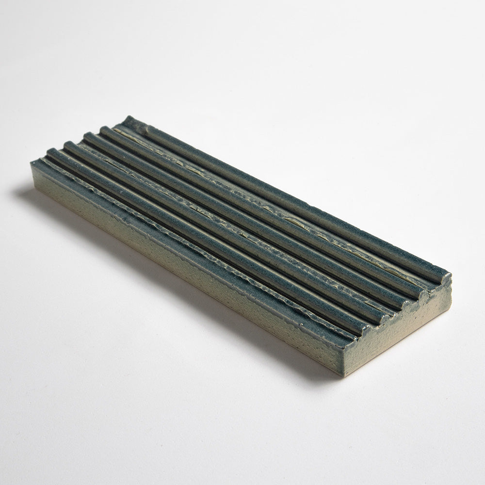 Ocean Leather Fluted Thin Brick Tiles 2 1/4x7 9/16 Thin Brick Leather 2x8 Tiles — 1