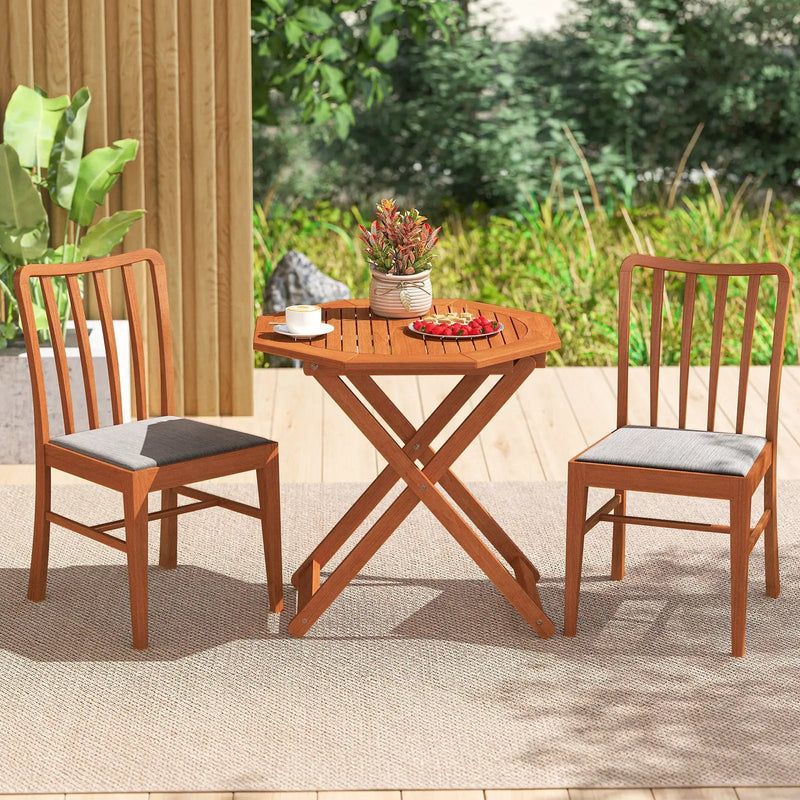 Octagon Folding Patio Table with 2 Inches Umbrella Hole by DirectDeals