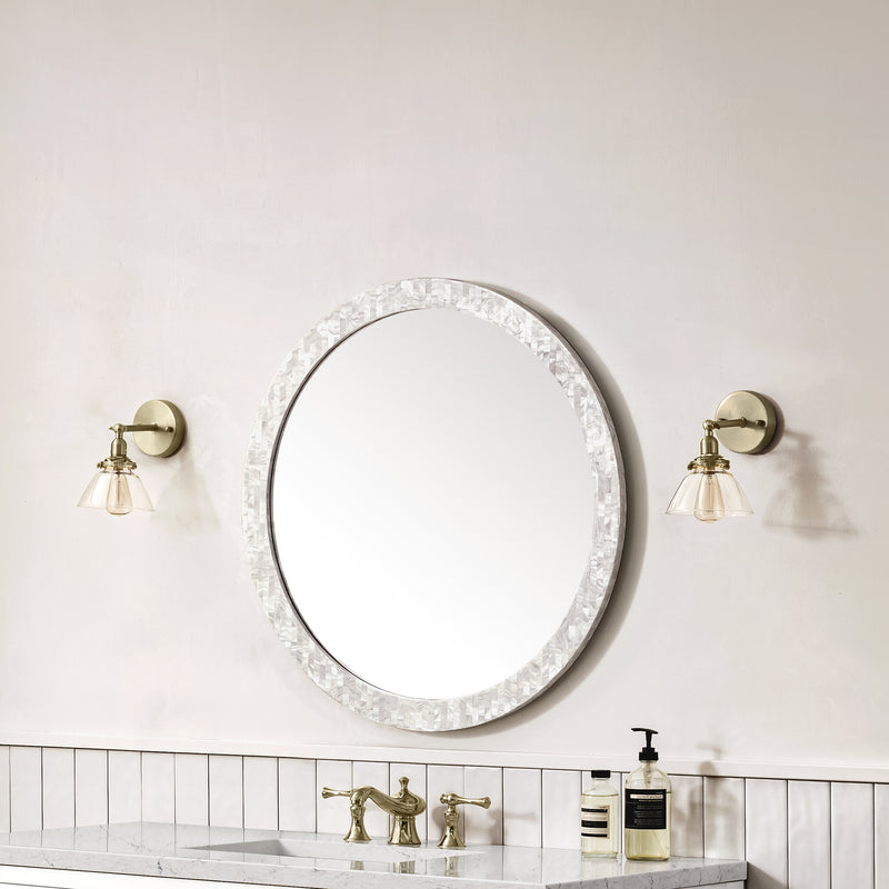James Martin Callie 30" Mirror, White Mother of Pearl, view 3