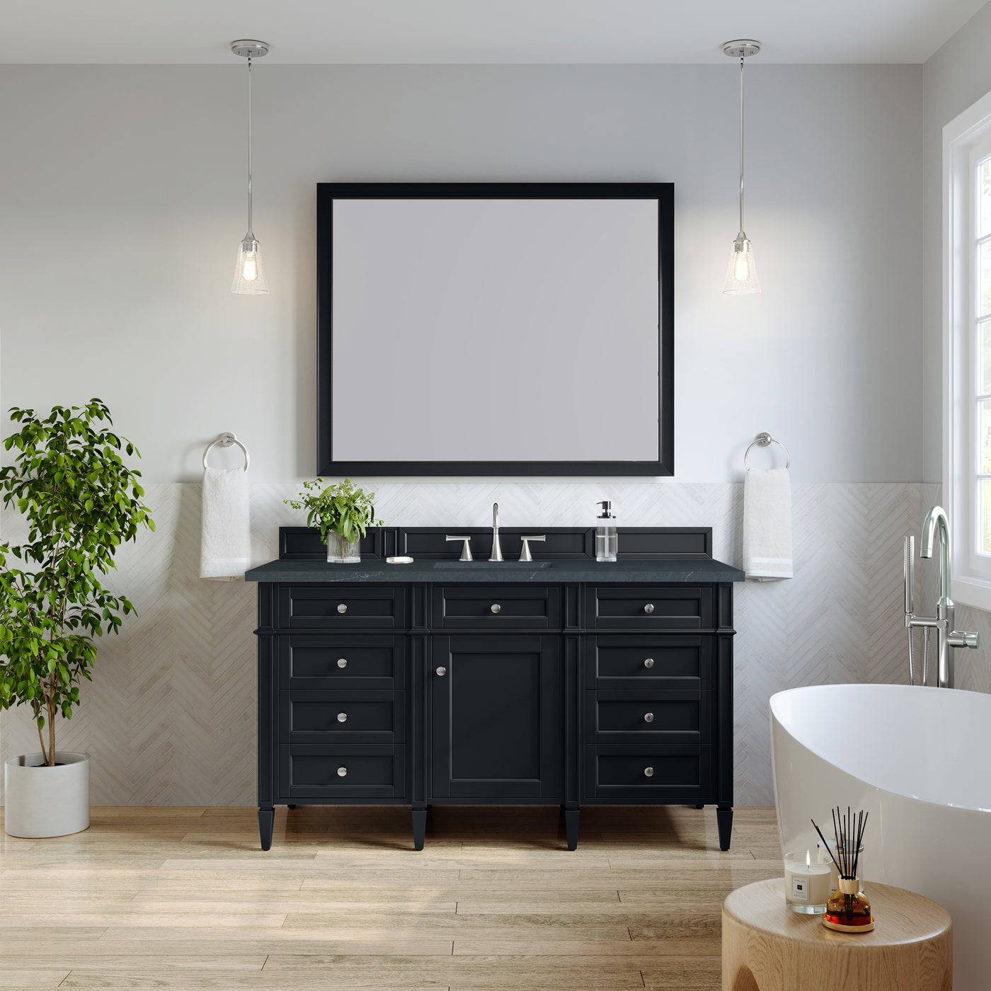James Martin Brittany 60" Single Bathroom Vanity, Black Onyx, view 28
