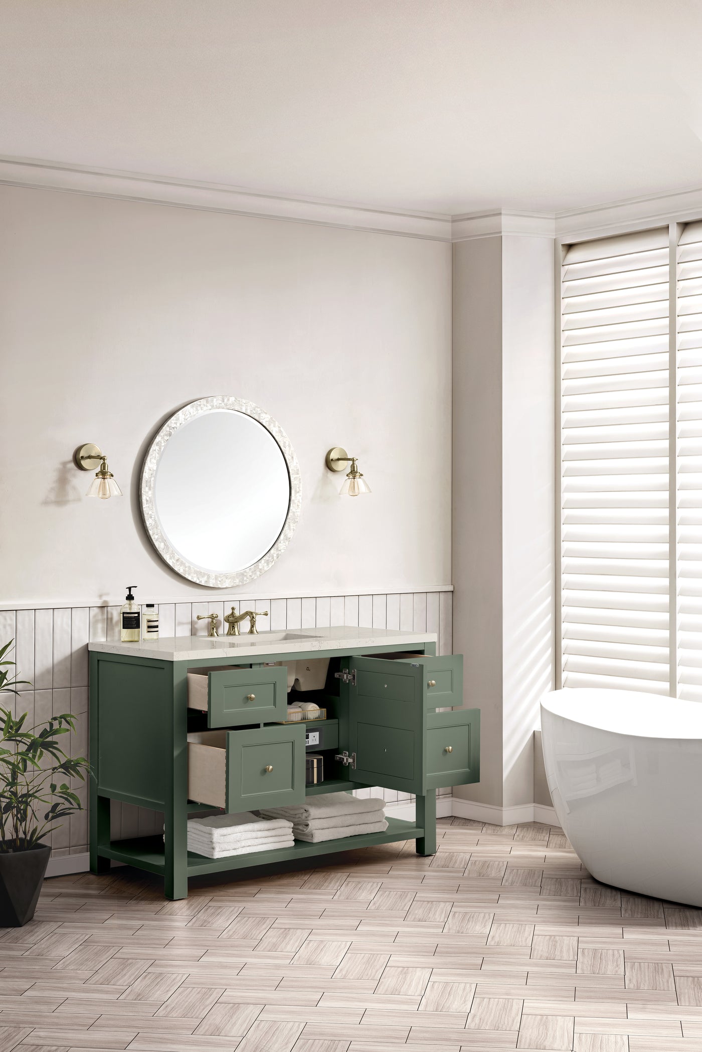James Martin Breckenridge 48" Single Bathroom Vanity, Smokey Celadon, view 38