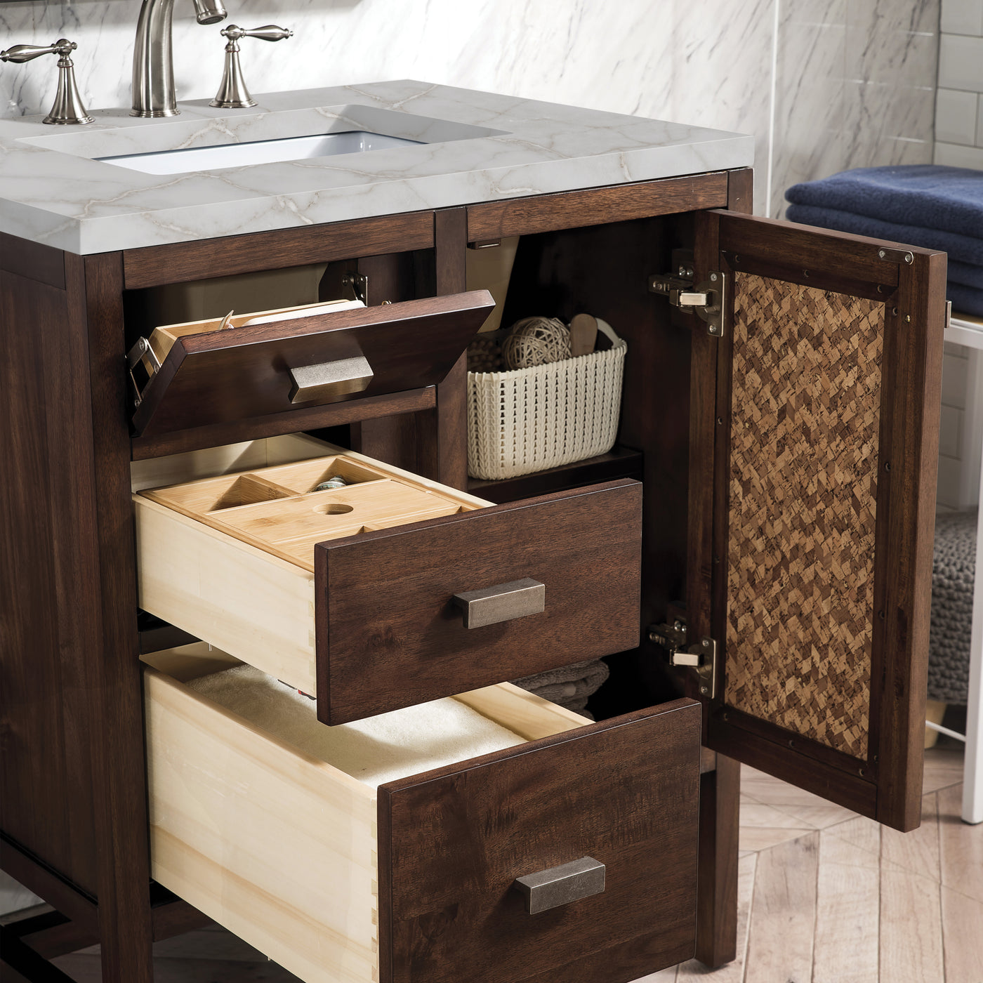 James Martin Addison 30" Single Bathroom Vanity, Mid-Century Acacia, view 38
