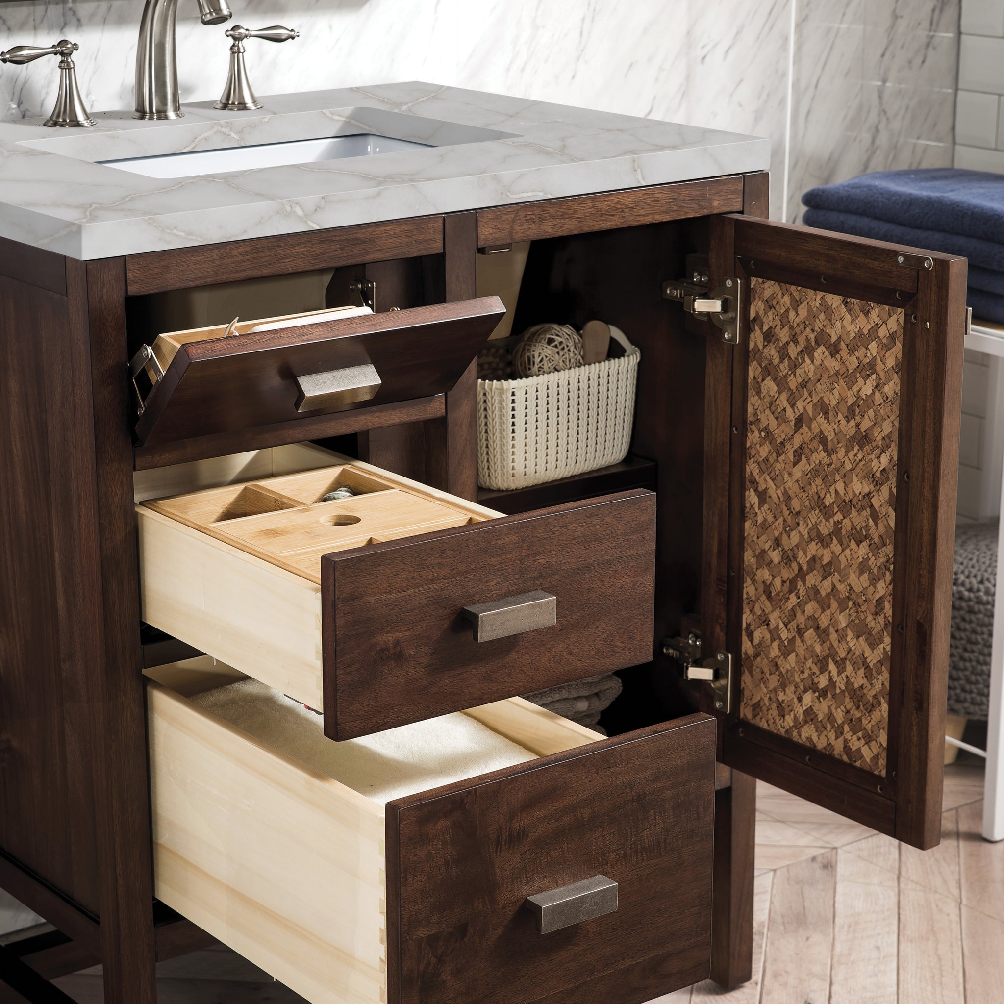 James Martin Addison 30" Single Bathroom Vanity, Mid-Century Acacia, view 38