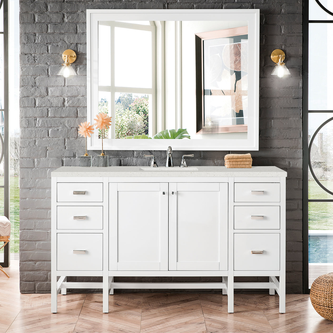 James Martin Addison 60" Single Bathroom Vanity, Glossy White, view 14