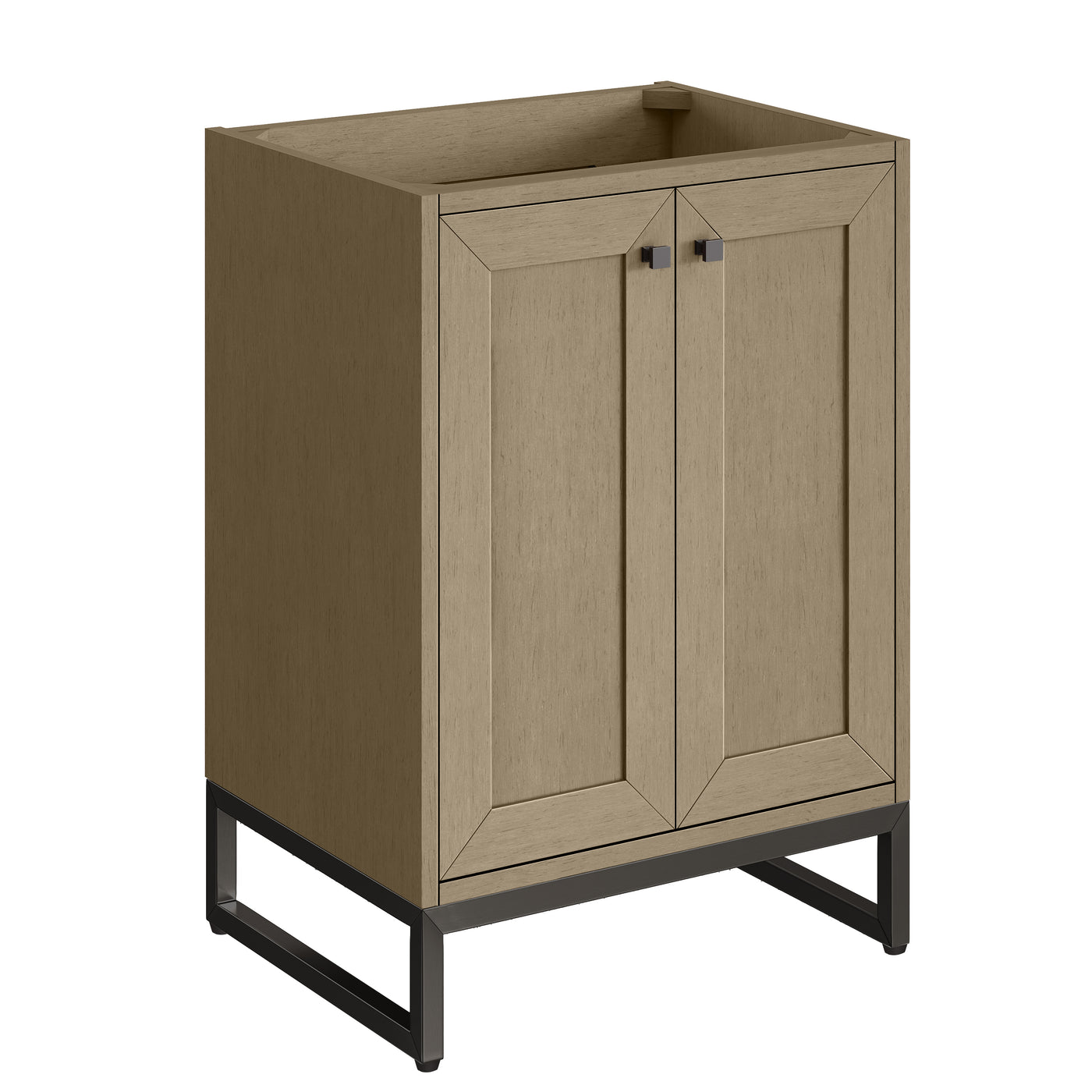 James Martin Chianti 24" Single Bathroom Vanity, Walnut Whisper with Select Your Top (Matte Black) countertop
