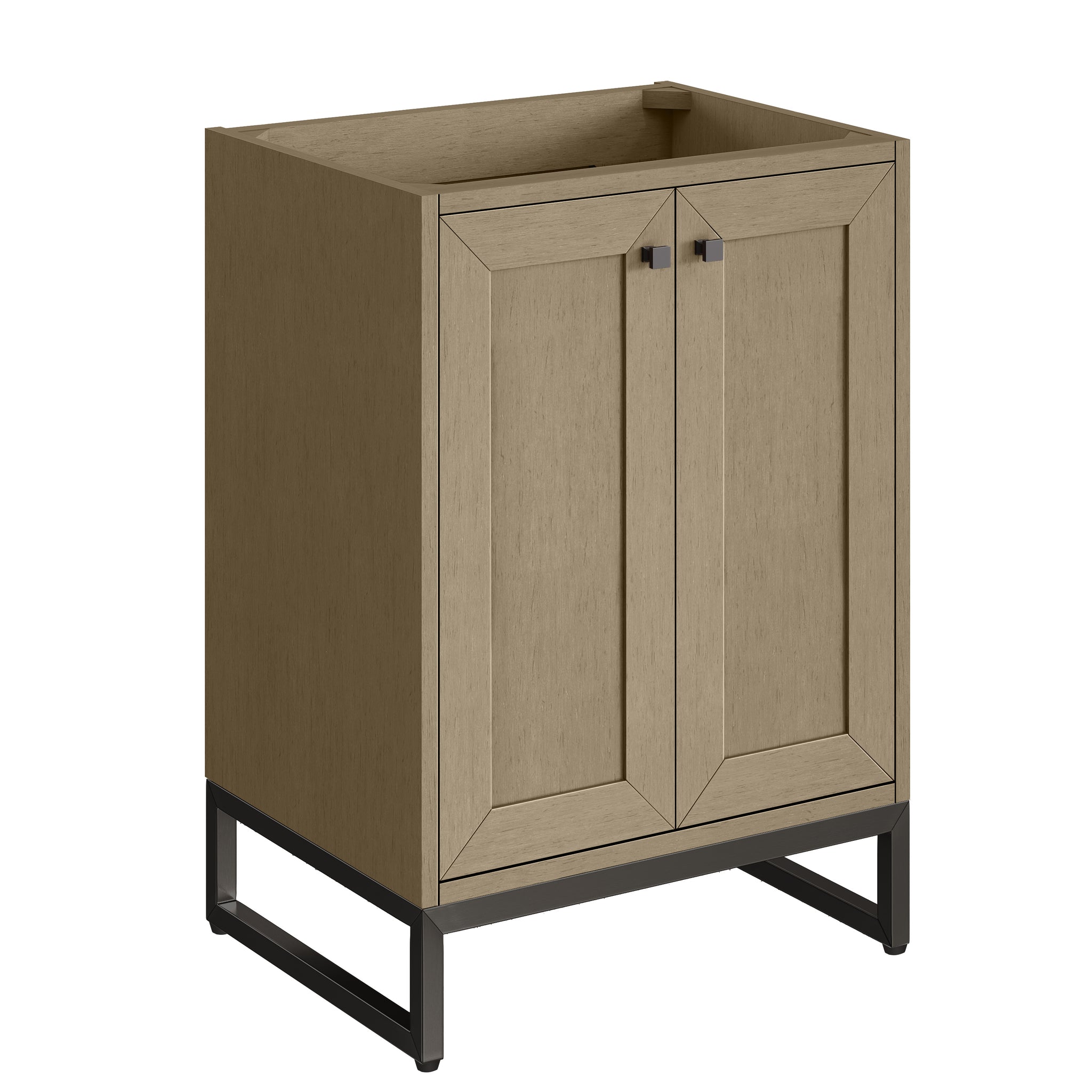 James Martin Chianti 24" Single Bathroom Vanity, Walnut Whisper with Select Your Top (Matte Black) countertop