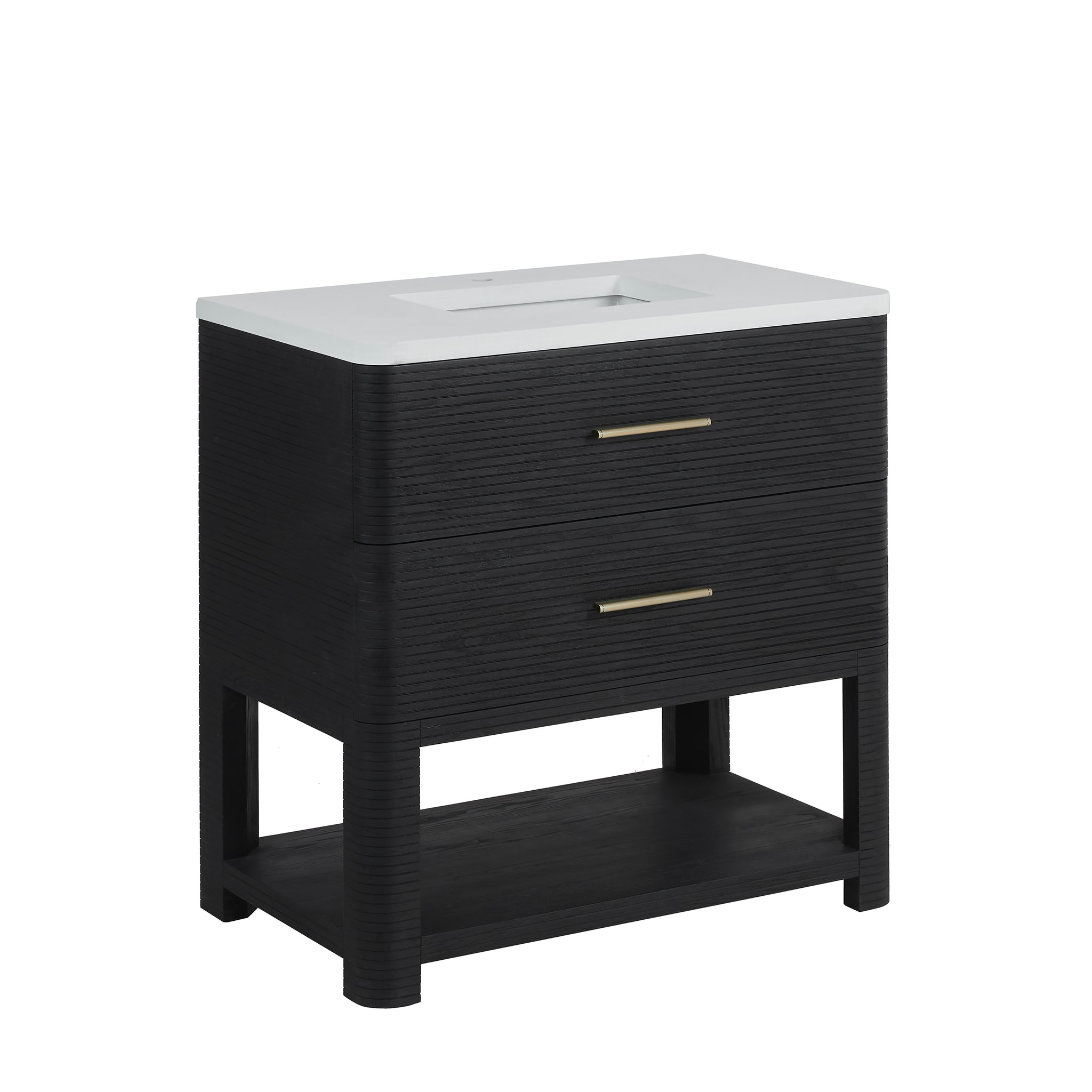 James Martin Lucian 36" Single Bathroom Vanity, Carbon Oak, view 40