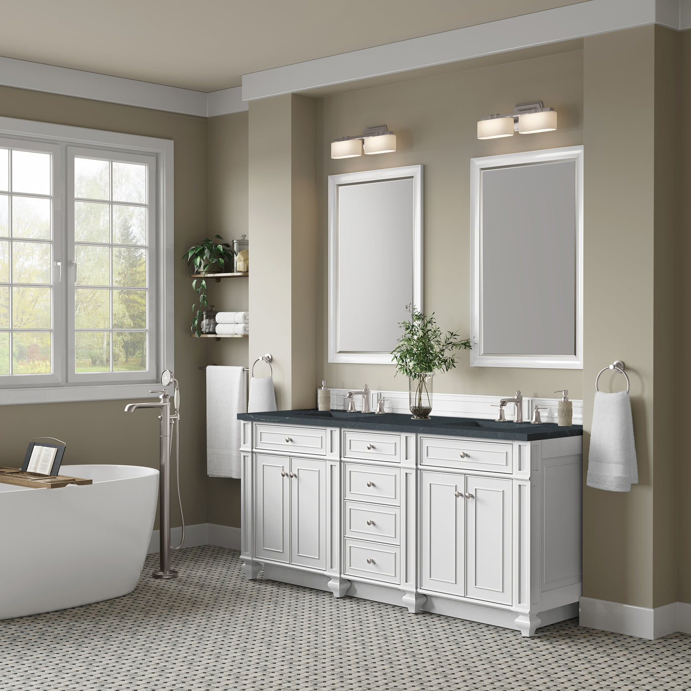 James Martin Bristol 72" Double Bathroom Vanity, Bright White, view 35